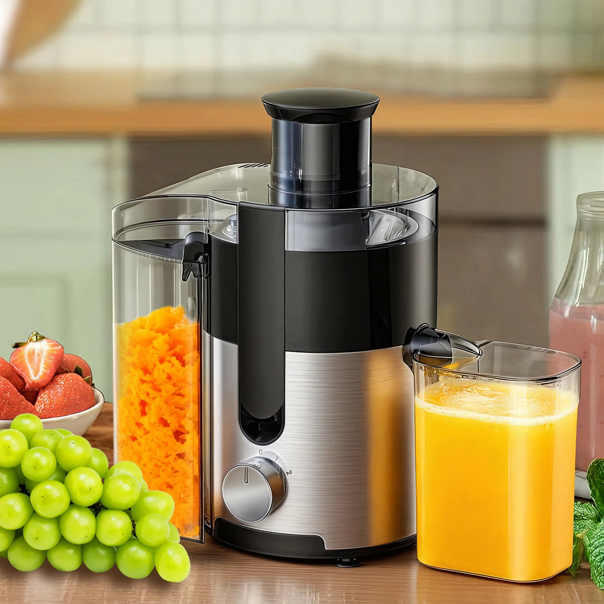 Professional High Speed Automatic Juicer With Stainless Steel Blades
