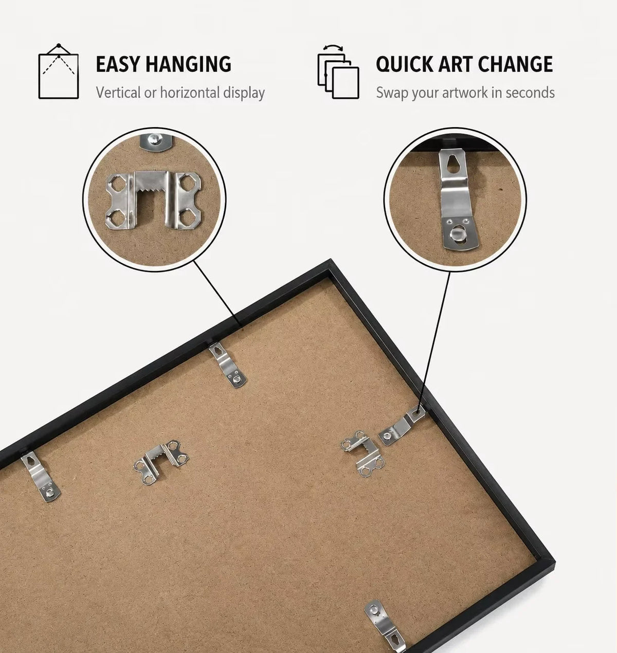 Modern Aluminum Picture Frames With Mat Gallery Wall Set