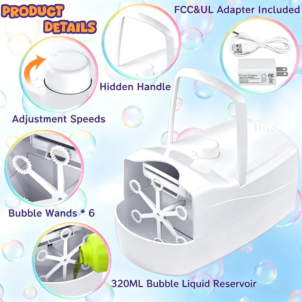 Safe Automatic Bubble Machine For Kids Outdoor Play Time