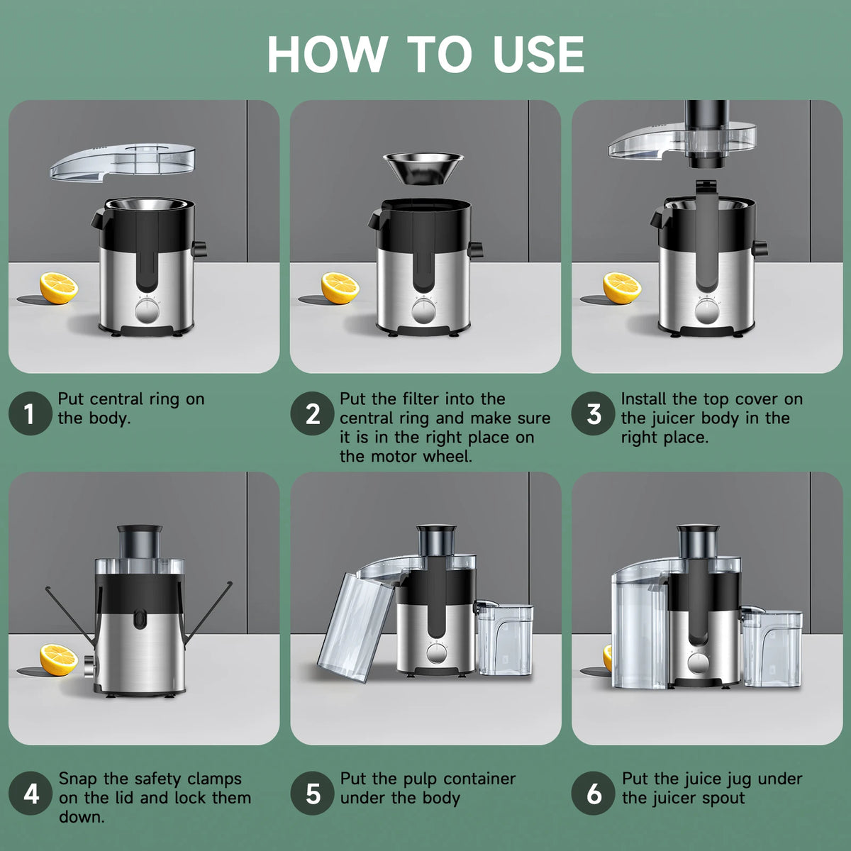 Professional High Speed Automatic Juicer With Stainless Steel Blades