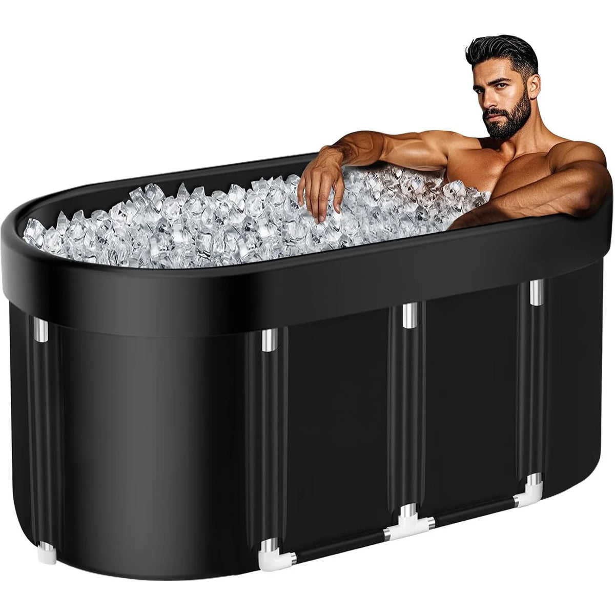 Inflatable Oval Cold Plunge Tub With Lid And Chiller Compatibility