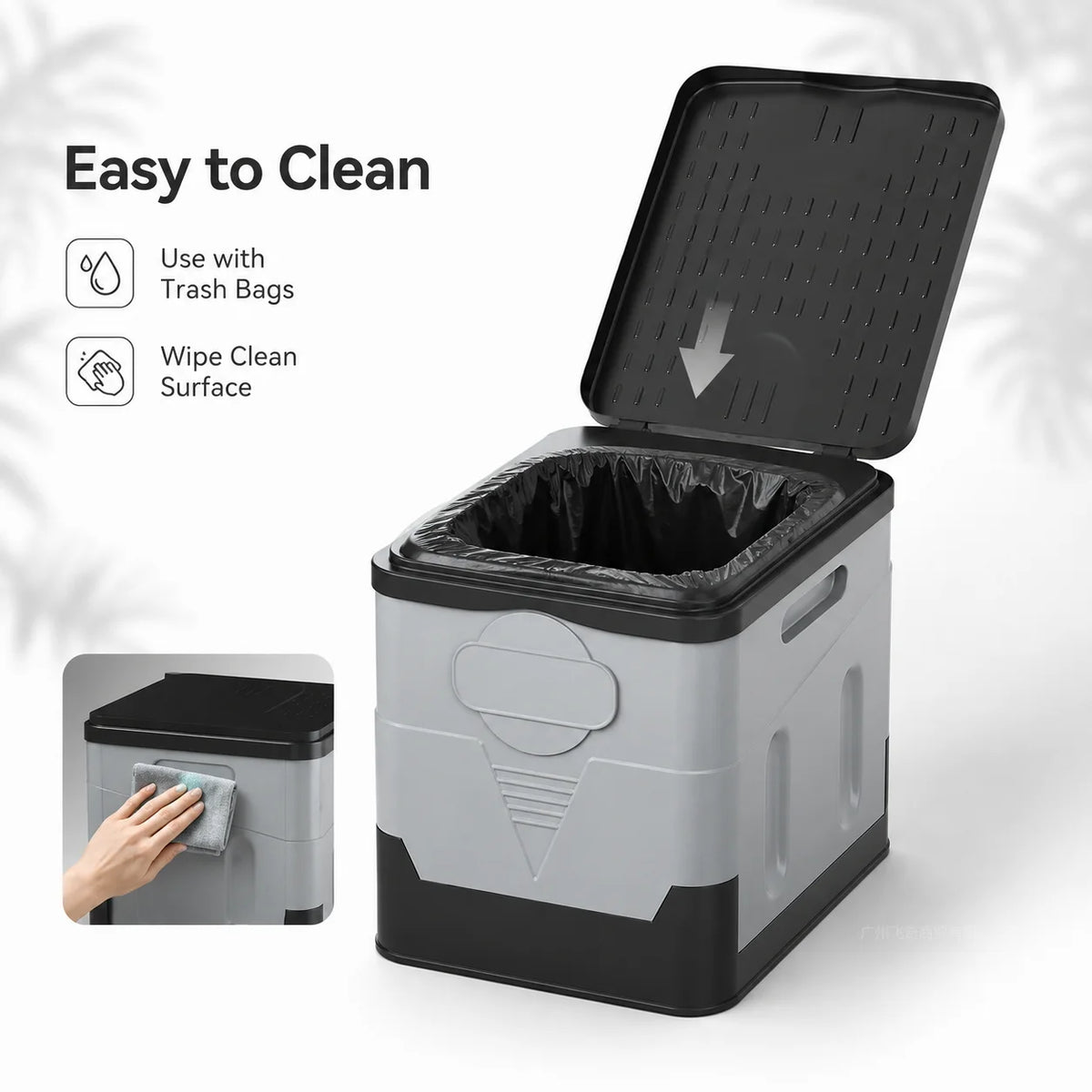 Multi Use Foldable Car Camping Toilet With Lid Compact Potty
