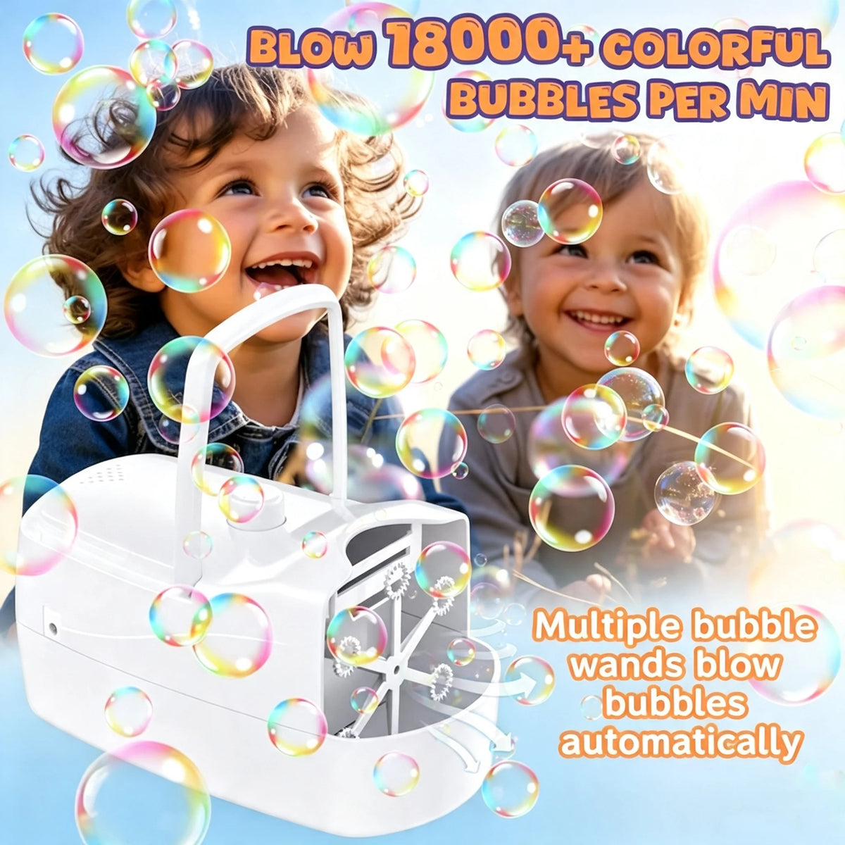Safe Automatic Bubble Machine For Kids Outdoor Play Time