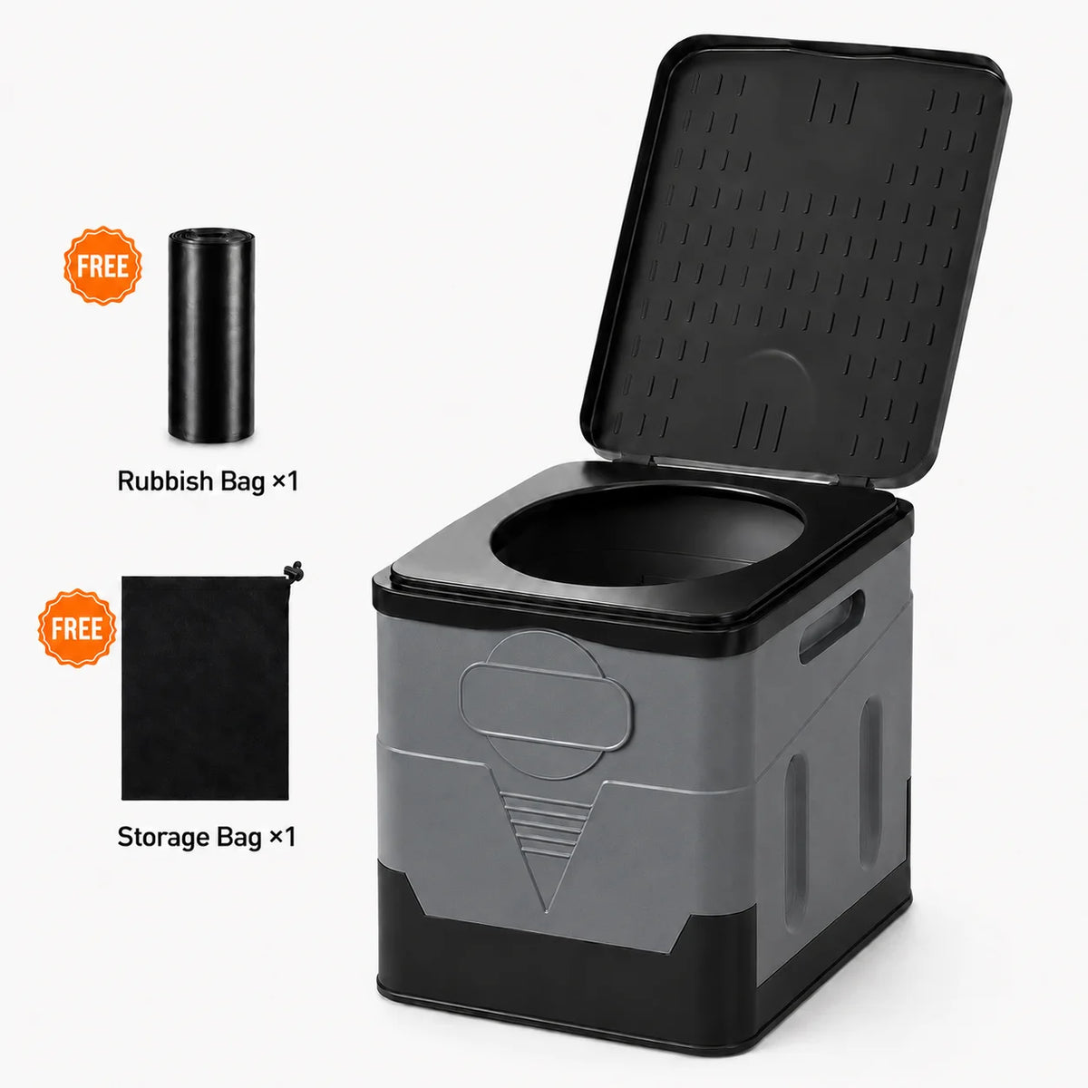 Multi Use Foldable Car Camping Toilet With Lid Compact Potty