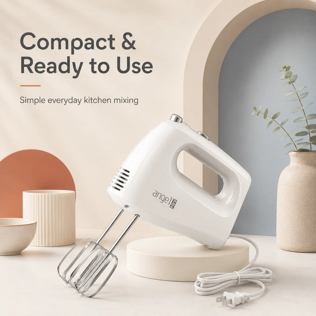 400W Kitchen Electric Hand Mixer With Dough Hooks Whisk