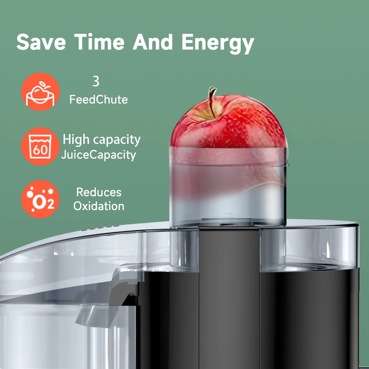 Professional High Speed Automatic Juicer With Stainless Steel Blades