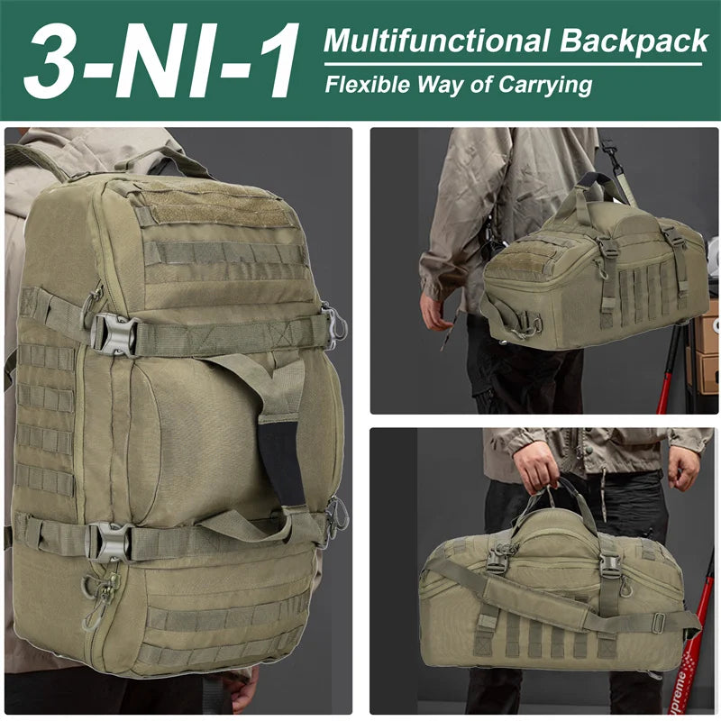 LQARMY Molle Tactical Hiking Camping Travel Backpack