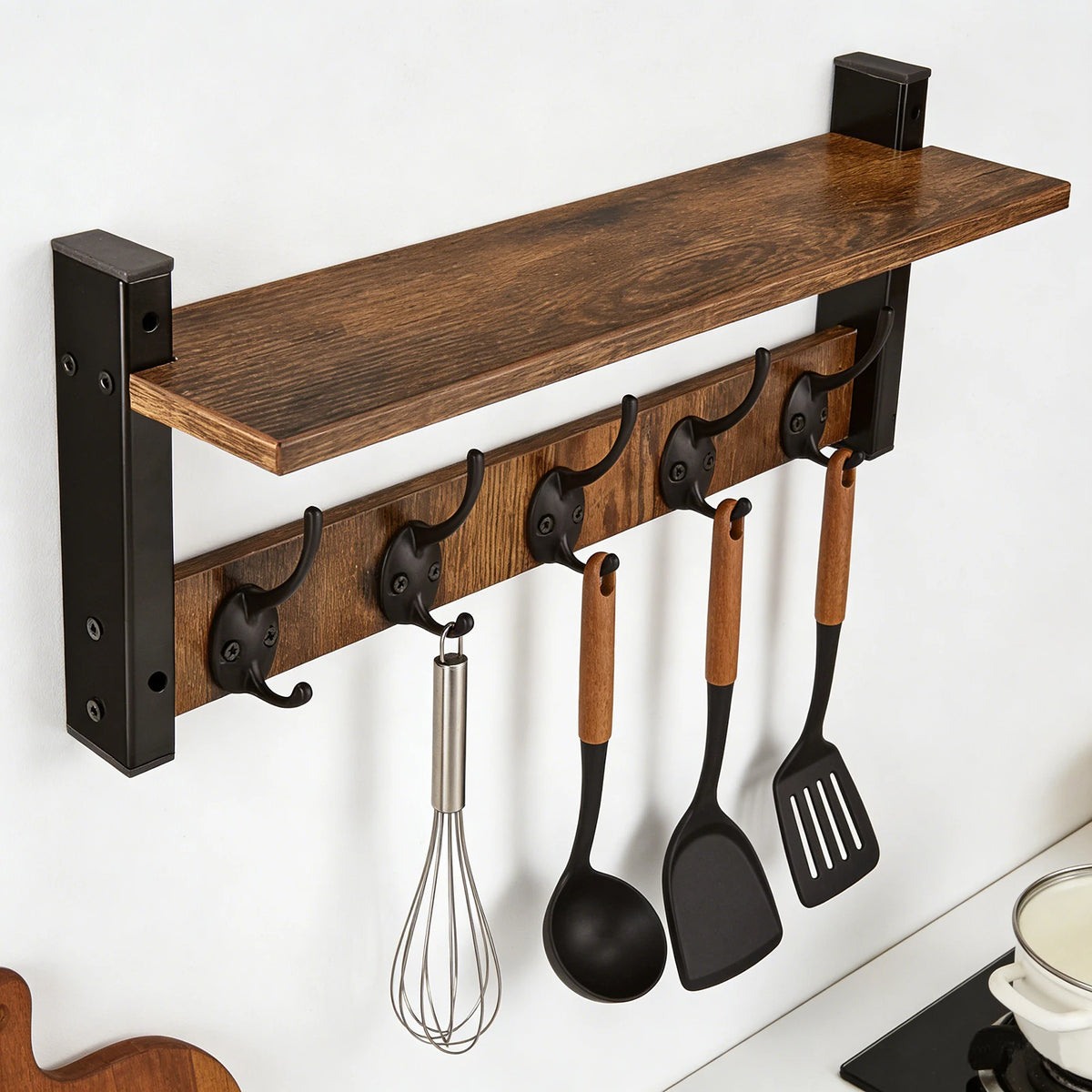 Wall Mounted Metal Storage Shelf Home Organization Rack