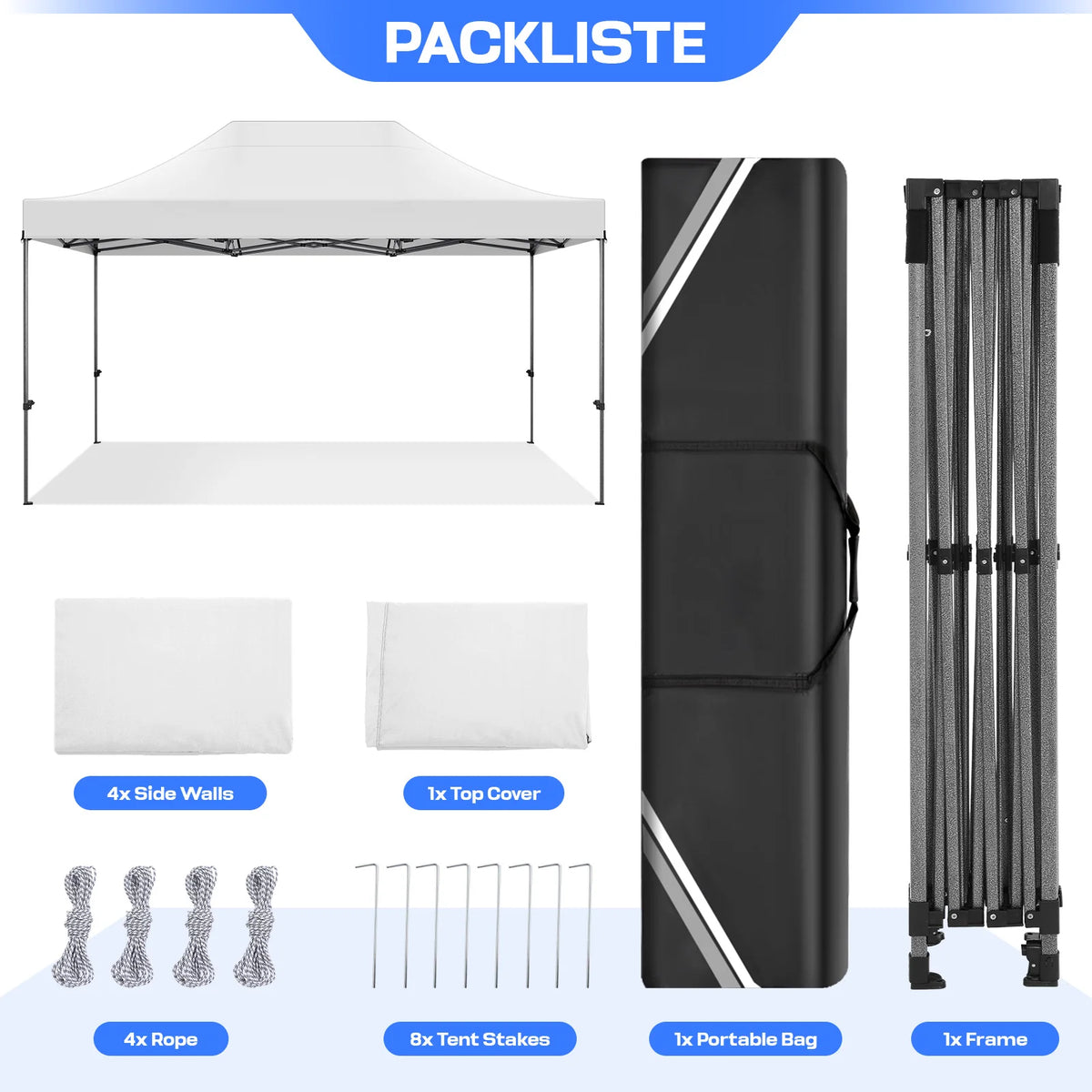 Commercial Heavy Duty Pop Up Canopy Tent With Carry Bag
