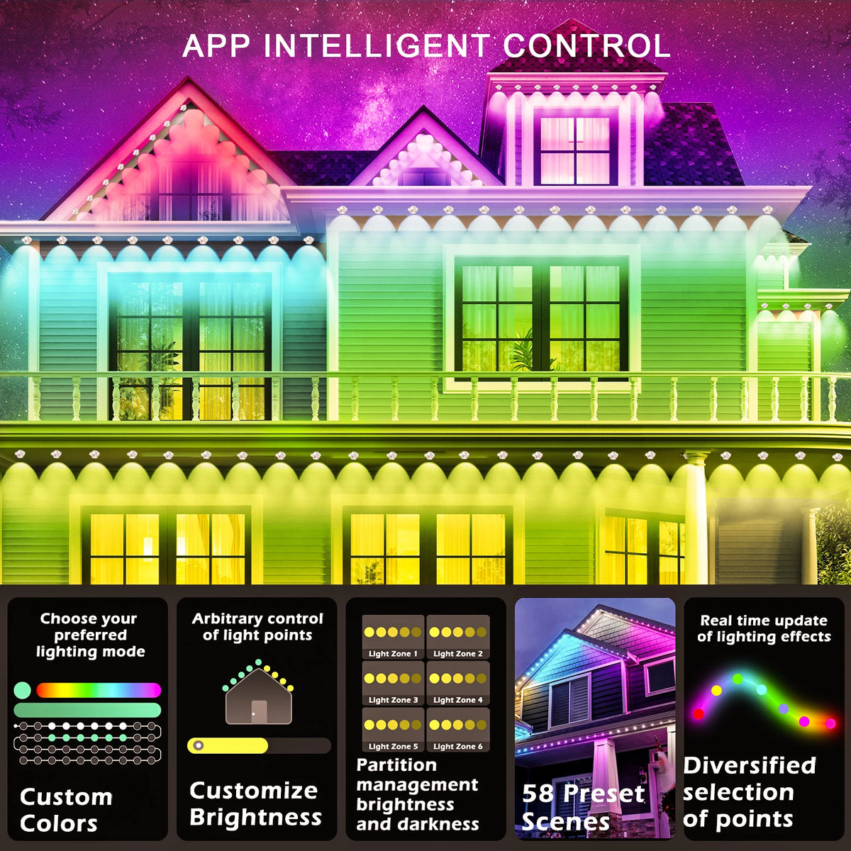 AILBTON Smart RGB Outdoor Eaves IP67 Waterproof Strip Lights