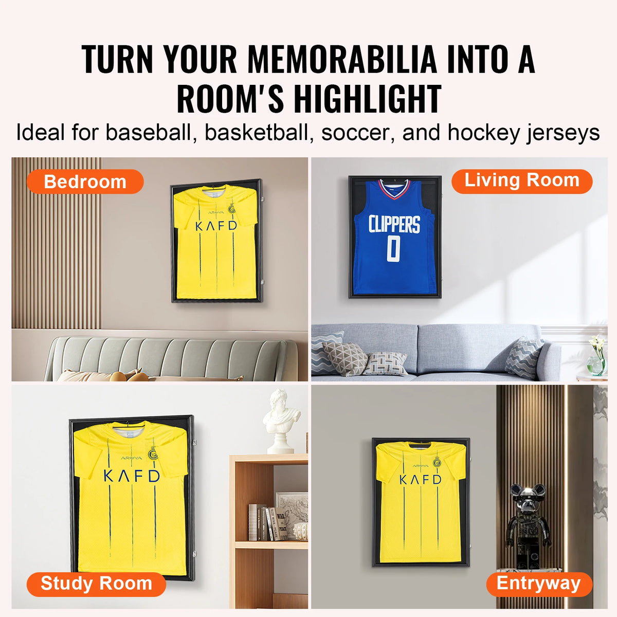 SucceBuy Lockable Sports Jersey and Card Display Frame