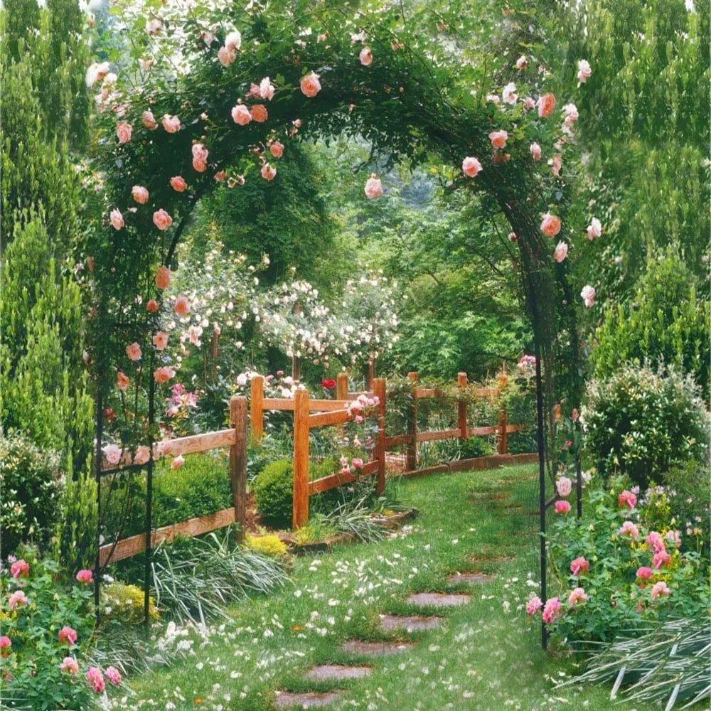 Heavy Duty Metal Garden Arch With Powder Coated Outdoor Frame