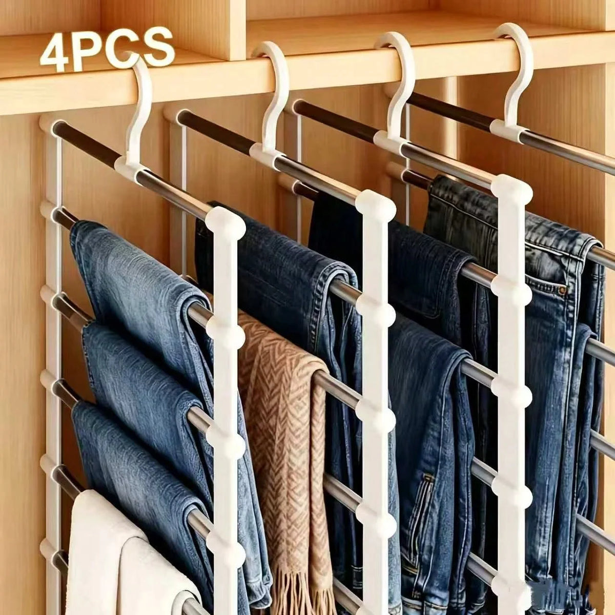 Foldable Compact Pants Hanger Space Saving Wardrobe Organizer