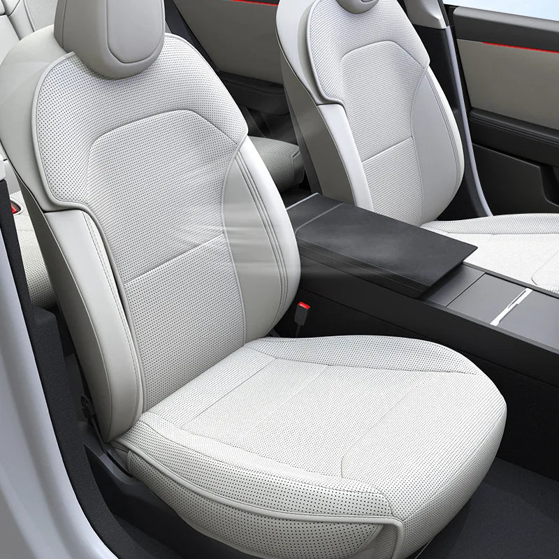 Tesla Model Y Three Nappa Leather Breathable Car Seat Protector