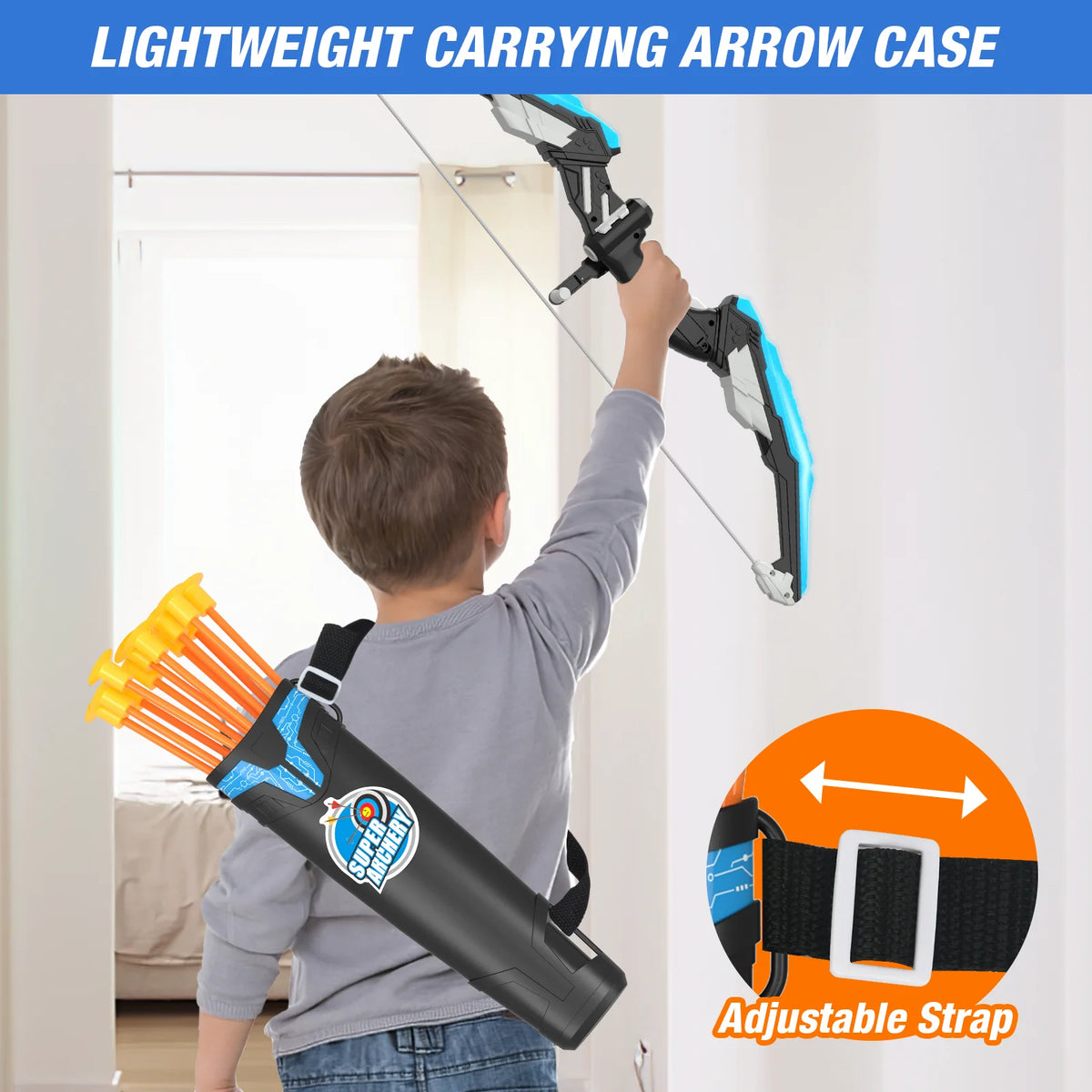 Led Light Up Archery Set With Suction Arrows And Targets