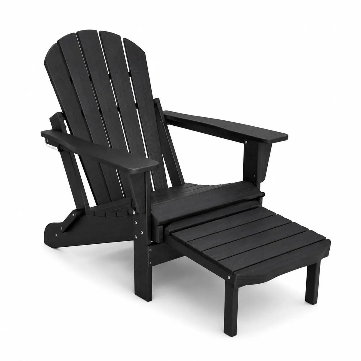Sunvasagoo Folding Hdpe Adirondack Chair With Retractable Ottoman