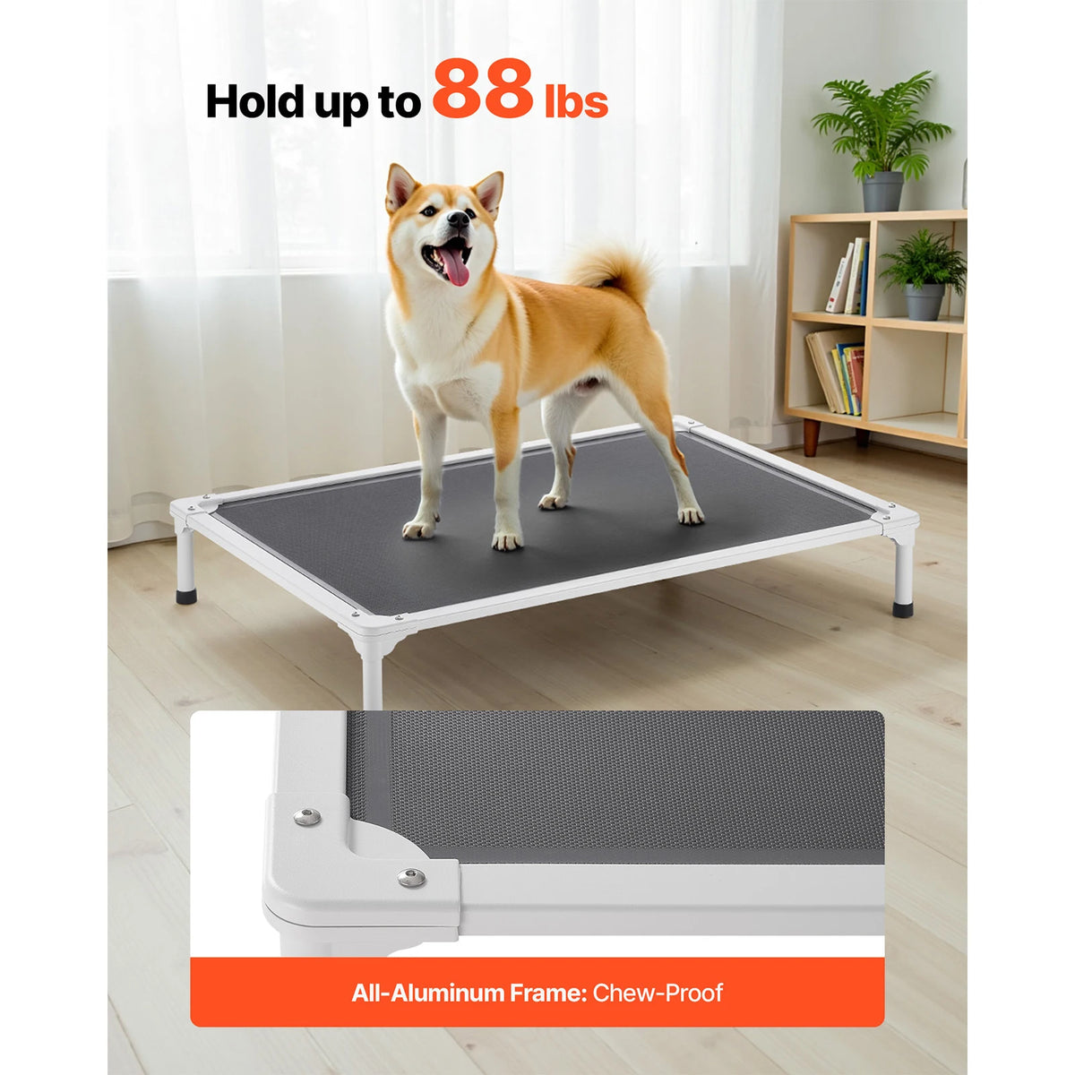 SucceBuy Elevated Dog Bed With Breathable Mesh And Frame