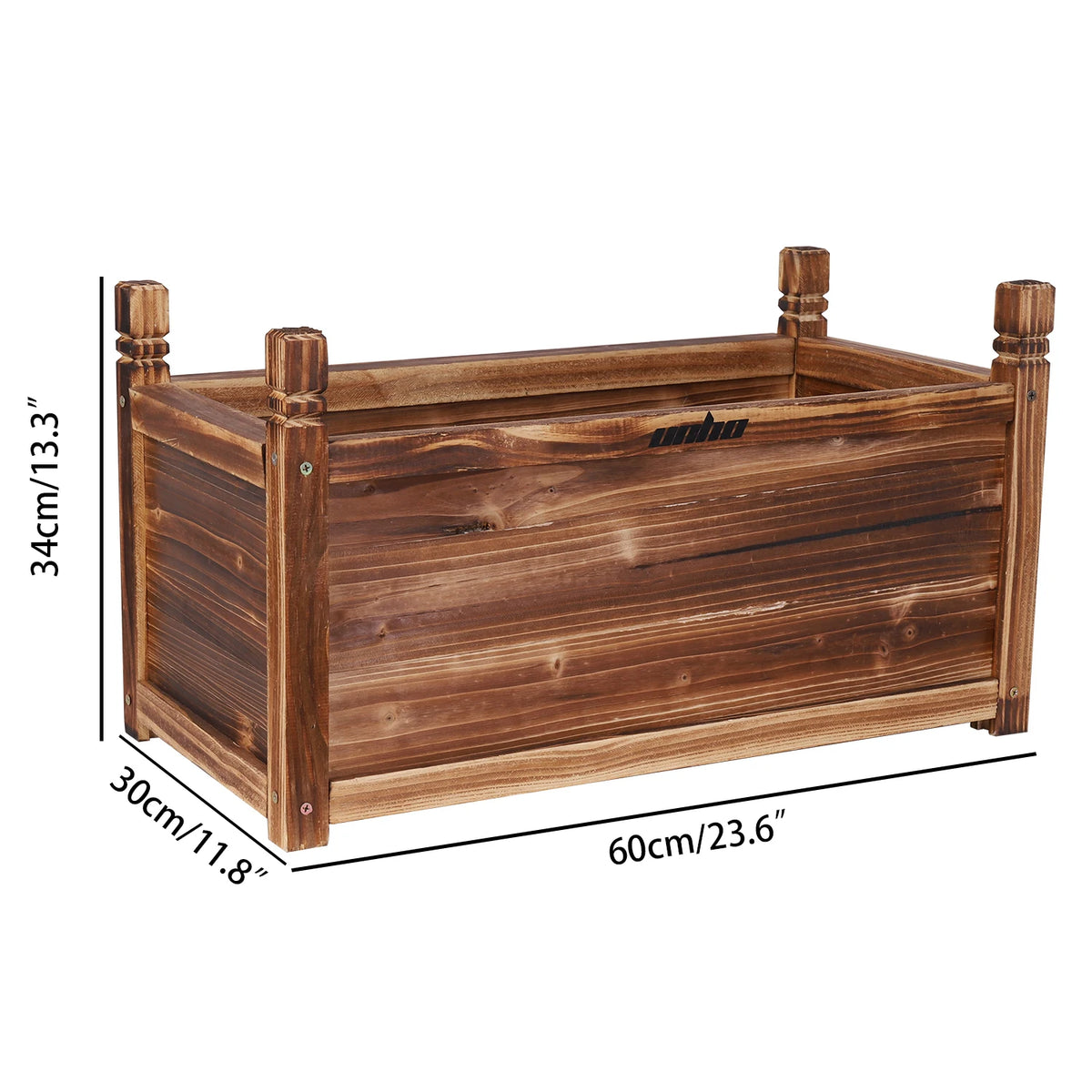 Wooden Raised Planter Box Indoor Outdoor Flower Vegetable Herb Bed