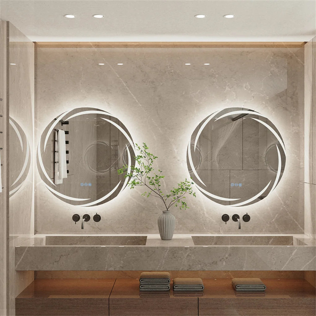 Anti Fog LED Wall Mounted Bathroom Mirror With Adjustable Backlight