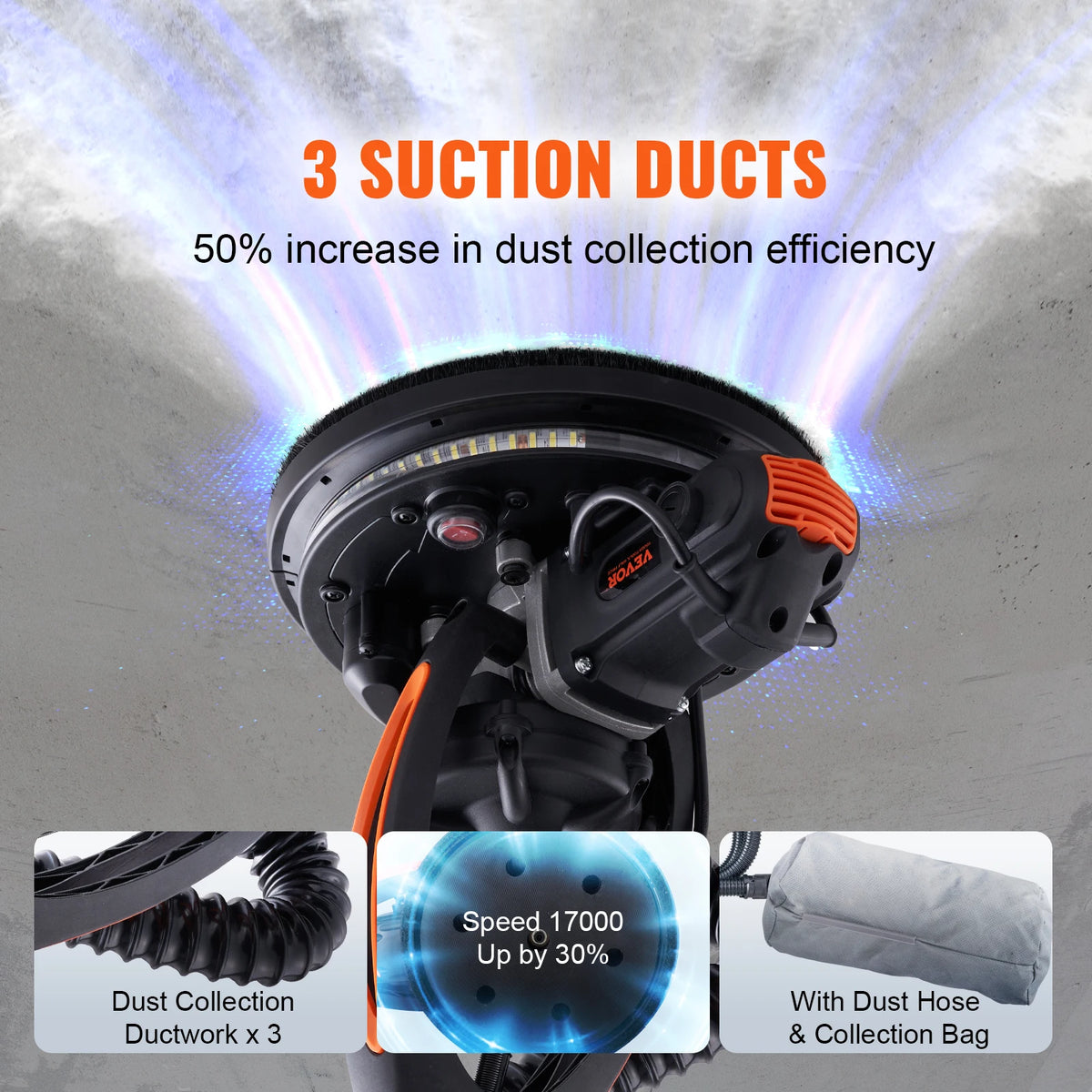 SucceBuy 850W Electric Drywall Sander With Adjustable Speed