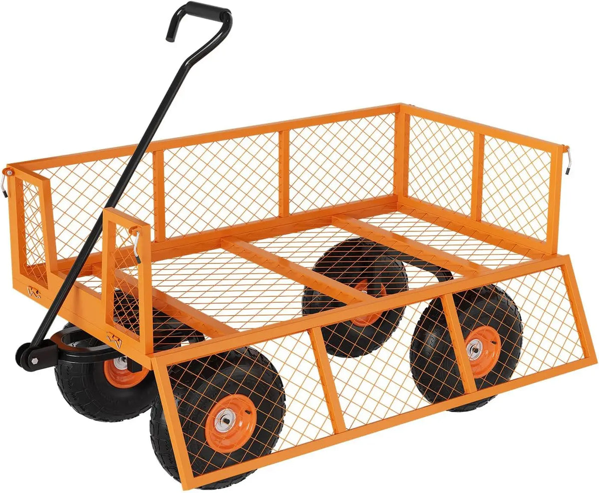 Tacleekii Heavy Duty Steel Utility Garden Cart With Handle