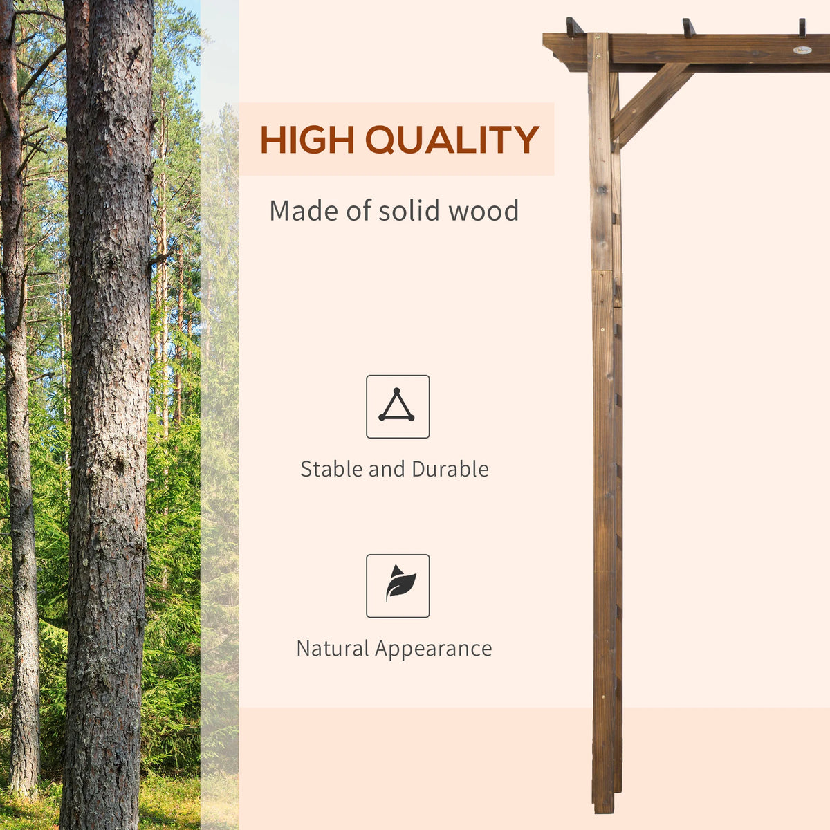 Outsunny Wooden Garden Pergola And Arch For Climbing Plants