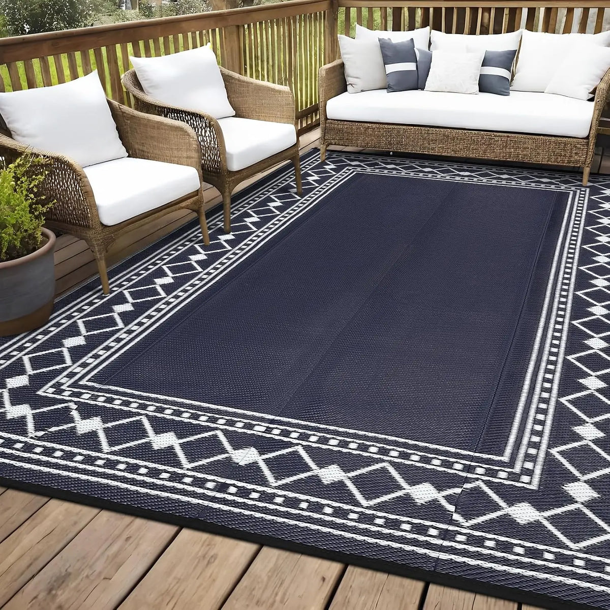 Garvee Waterproof Washable Polyester Flocking Living Room Area Rug