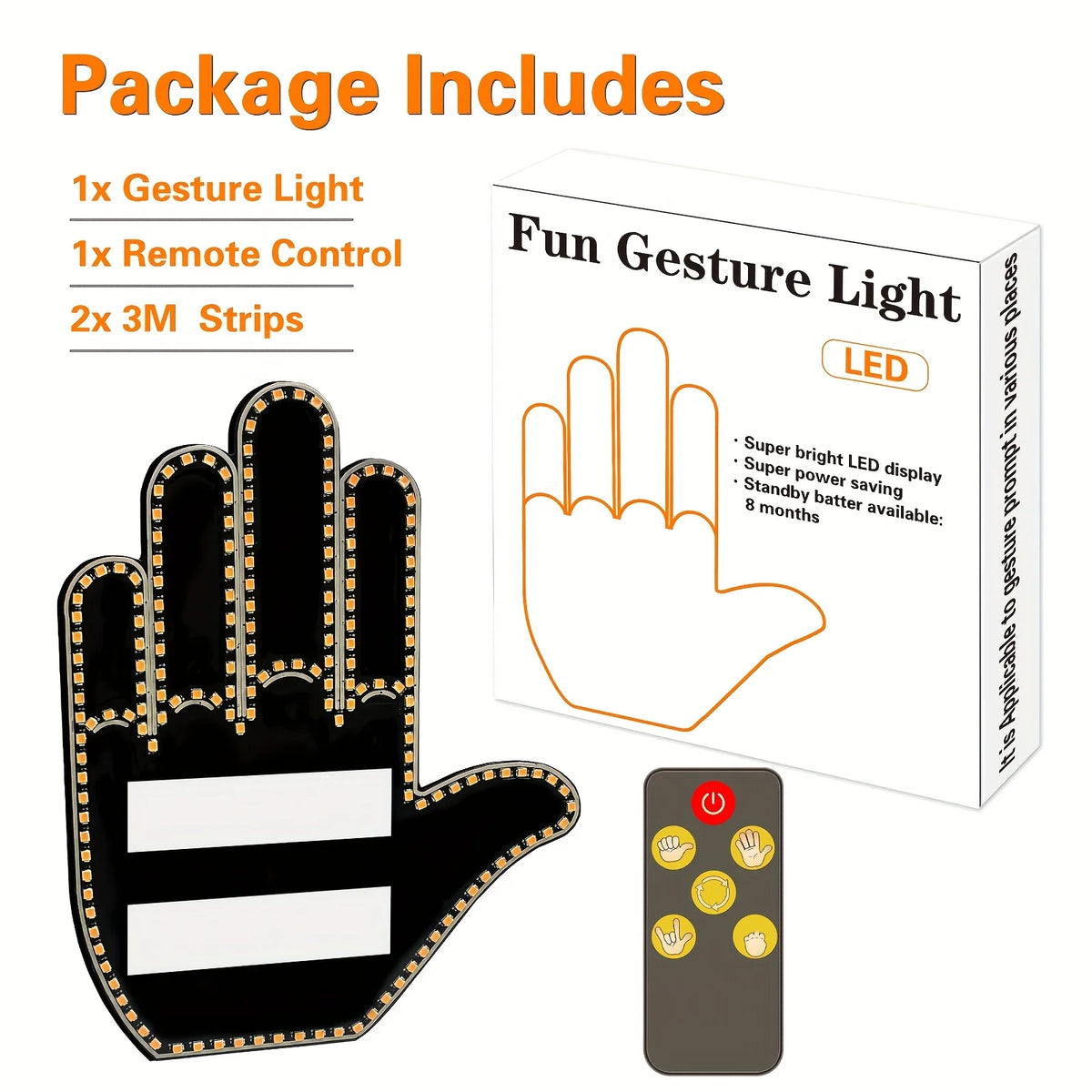 Remote Controlled LED Hand Gesture Lamp For Vehicles