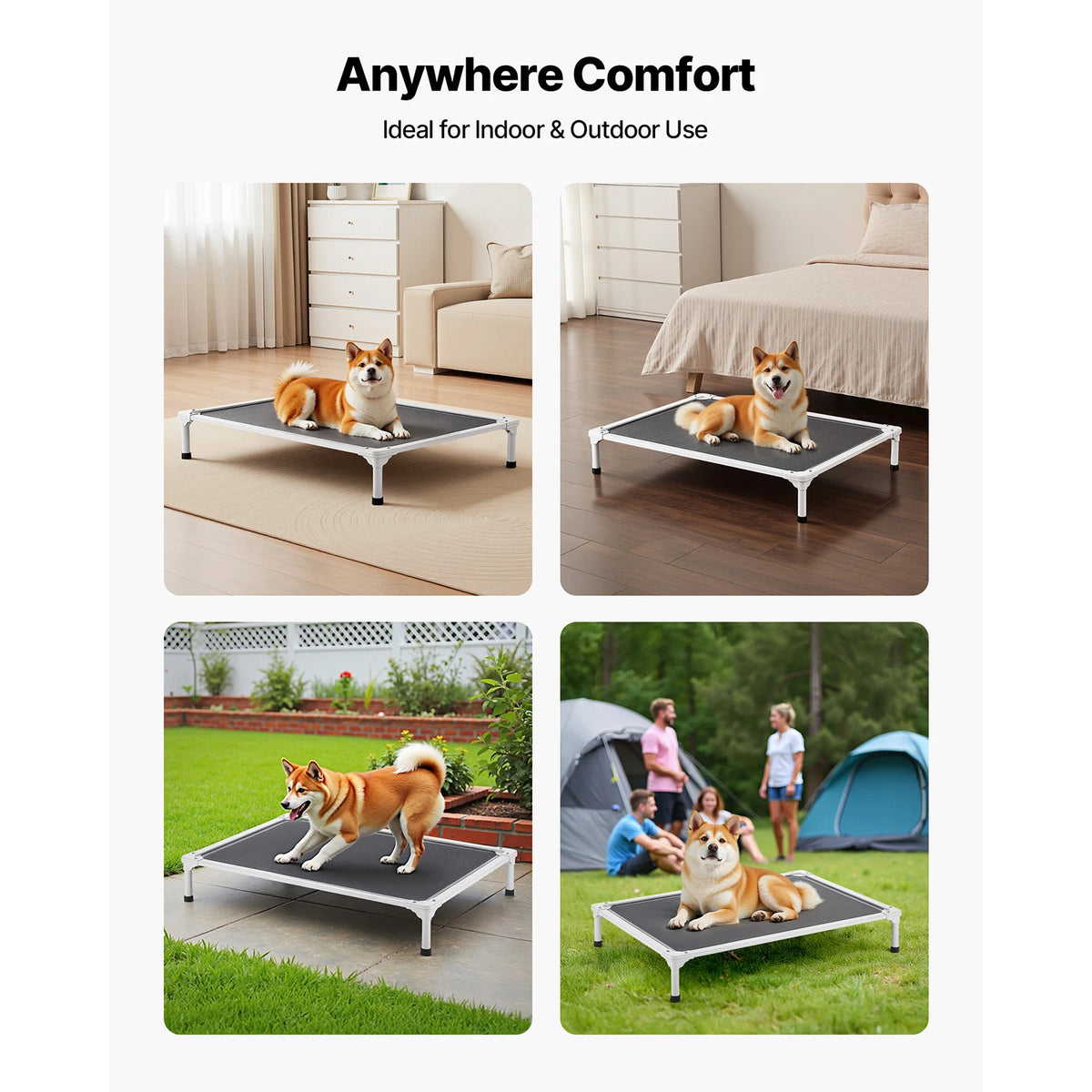 SucceBuy Elevated Dog Bed With Breathable Mesh And Frame