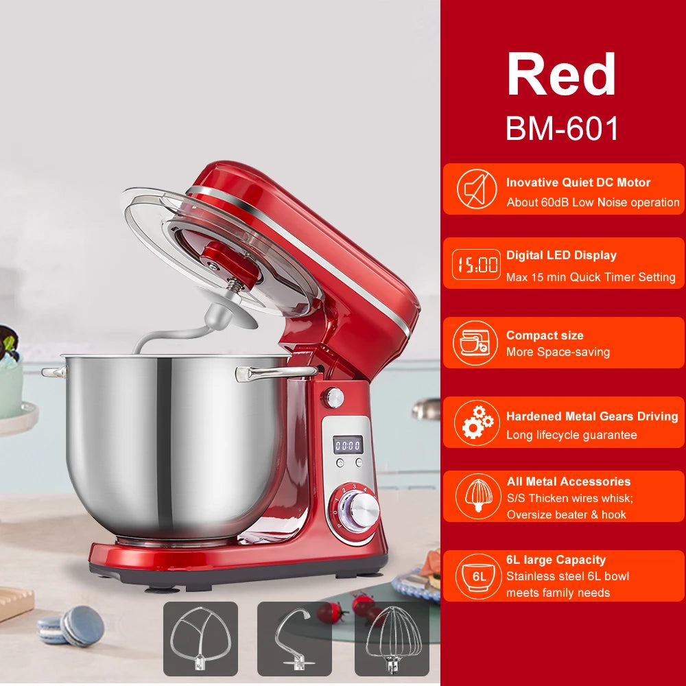 Biolomix Six Speed Quiet Motor Kitchen Stand Mixer