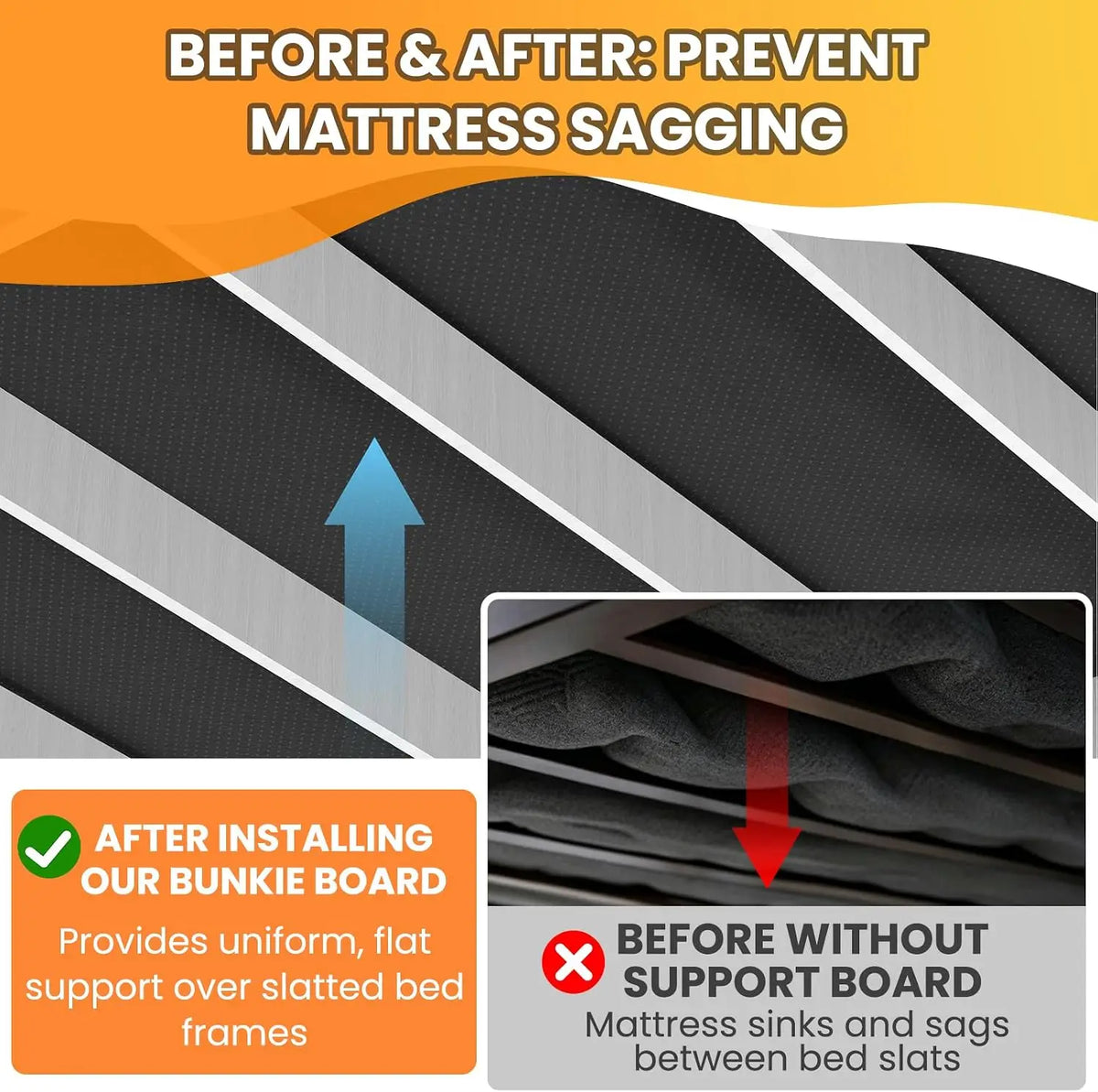 Novilla Foldable Bunkie Board Mattress Support Foundation Panel