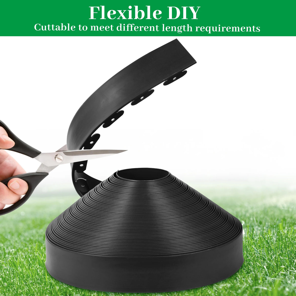Durable Flexible Landscape Lawn Edging Border Kit With Ground Spikes