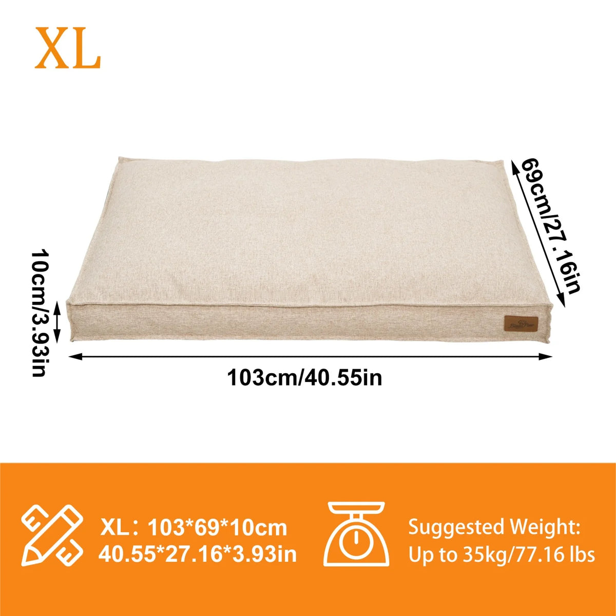 Bingopaw Waterproof Cotton Dog Bed With Foam Base Support