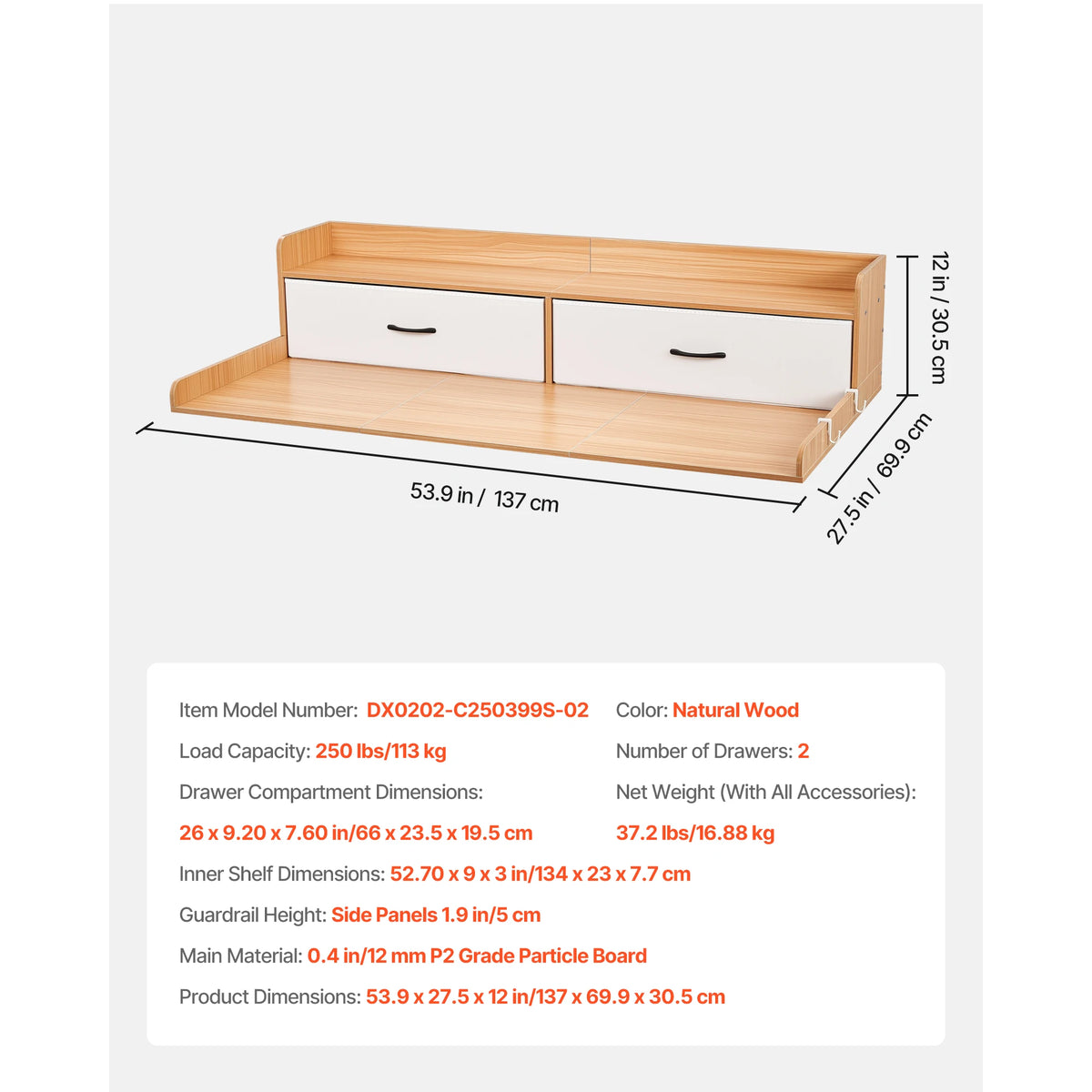 SucceBuy Wall Mounted Metal Washer Dryer Countertop Laundry Shelf