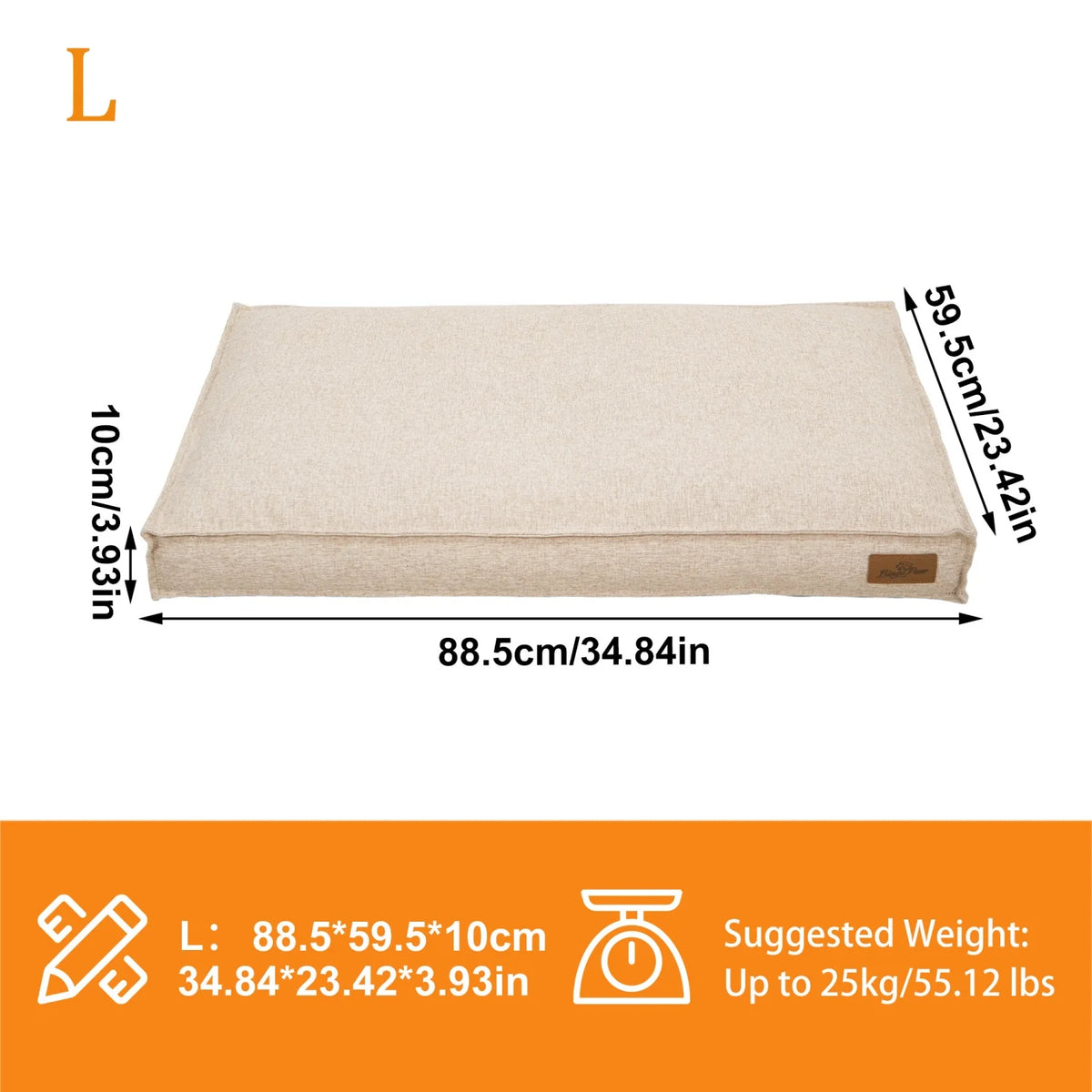Bingopaw Waterproof Cotton Dog Bed With Foam Base Support