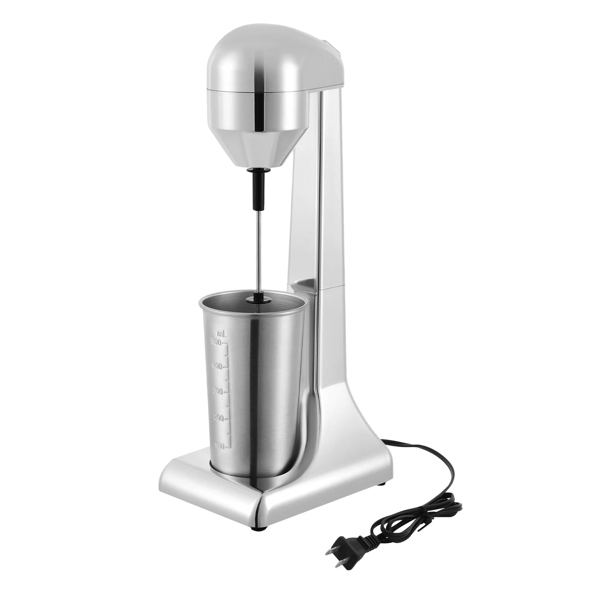 Portable Electric Milkshake Maker With Dual Speed Stainless Steel Mixer