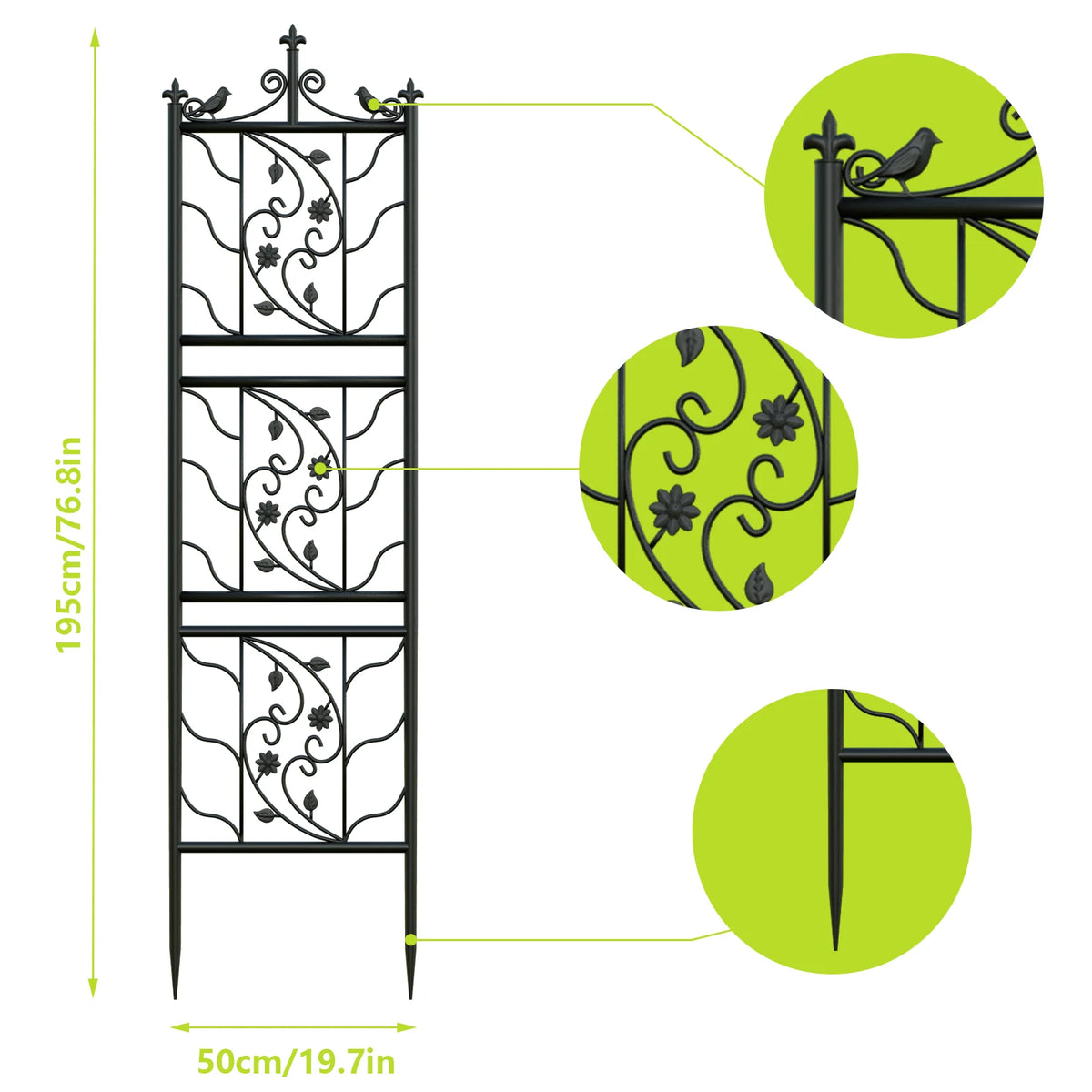 Decorative Outdoor Metal Garden Trellis Panel For Climbing Plants