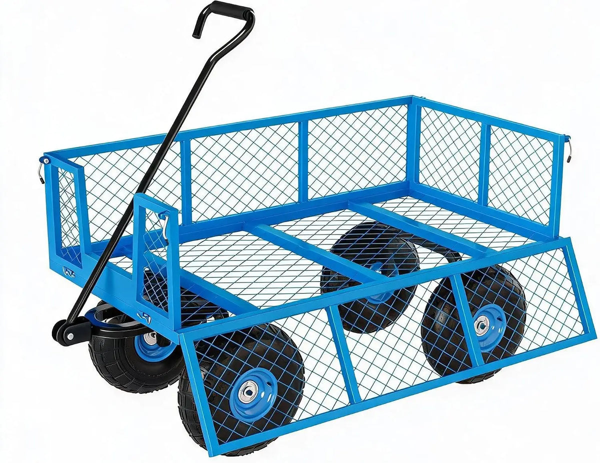 Tacleekii Heavy Duty Steel Utility Garden Cart With Handle