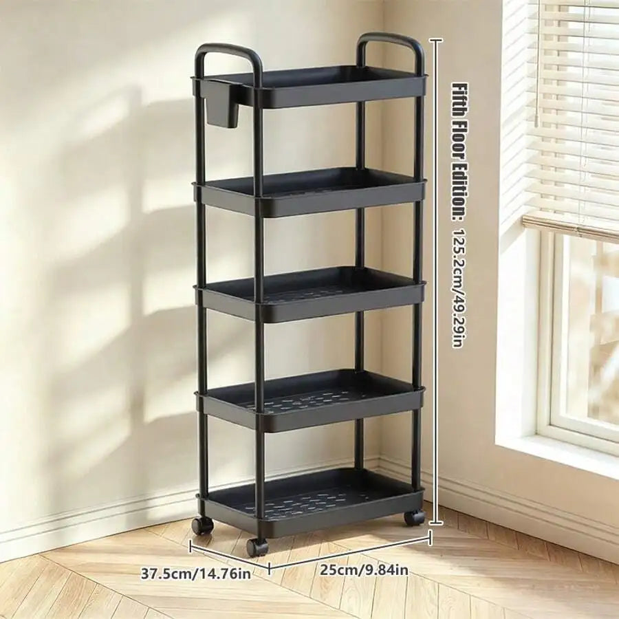 Multi Tier Metal Rolling Utility Storage Cart With Wheels