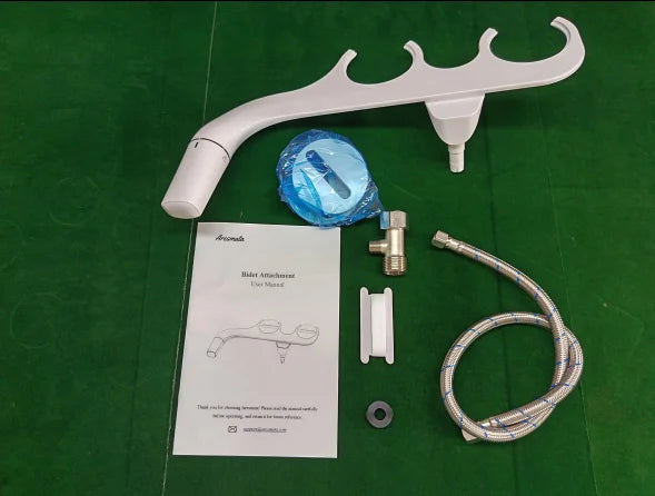 Dual Nozzle Ultra Slim Bidet Attachment For Self Cleaning Toilet
