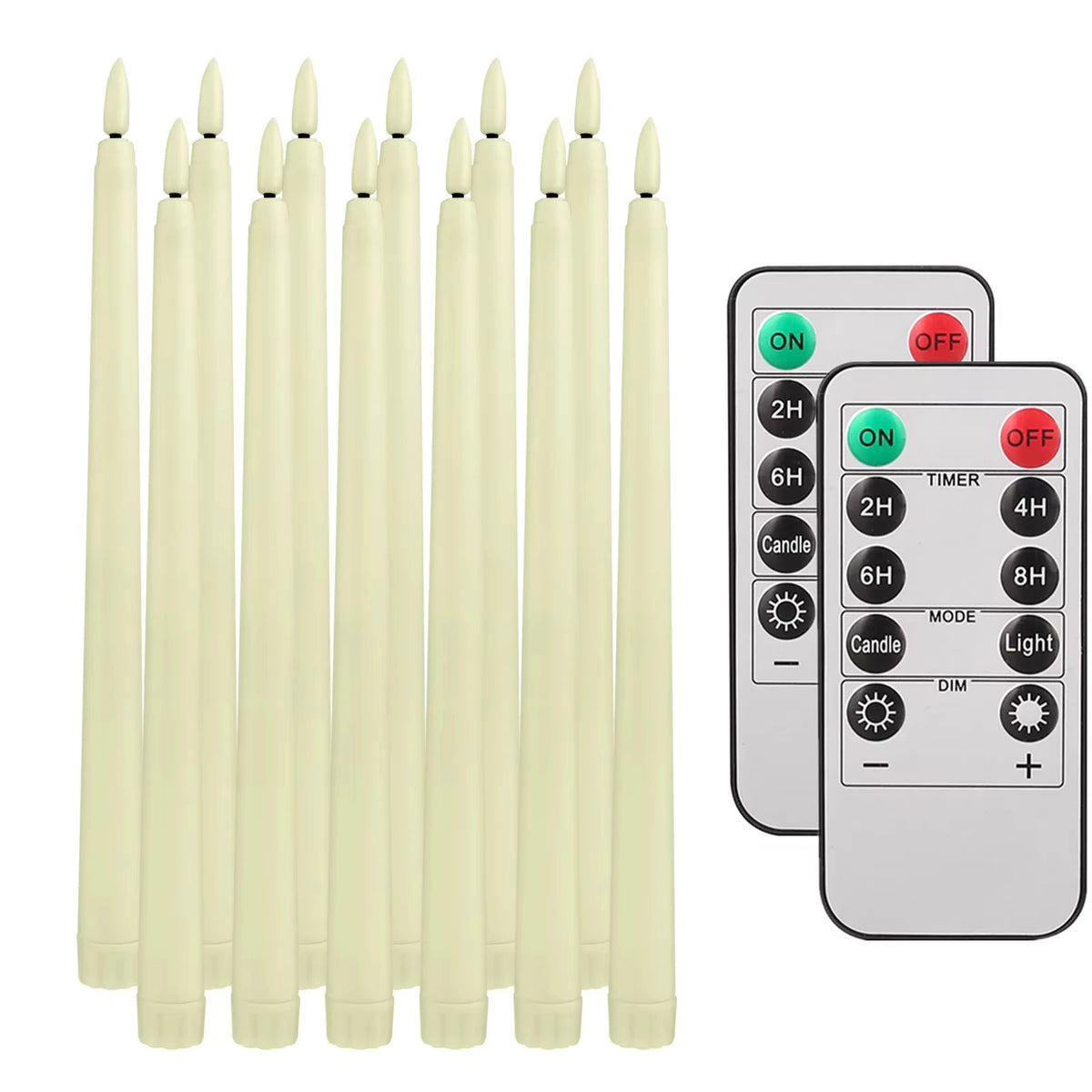 Battery Operated LED Flameless Taper Candles With Remote Control