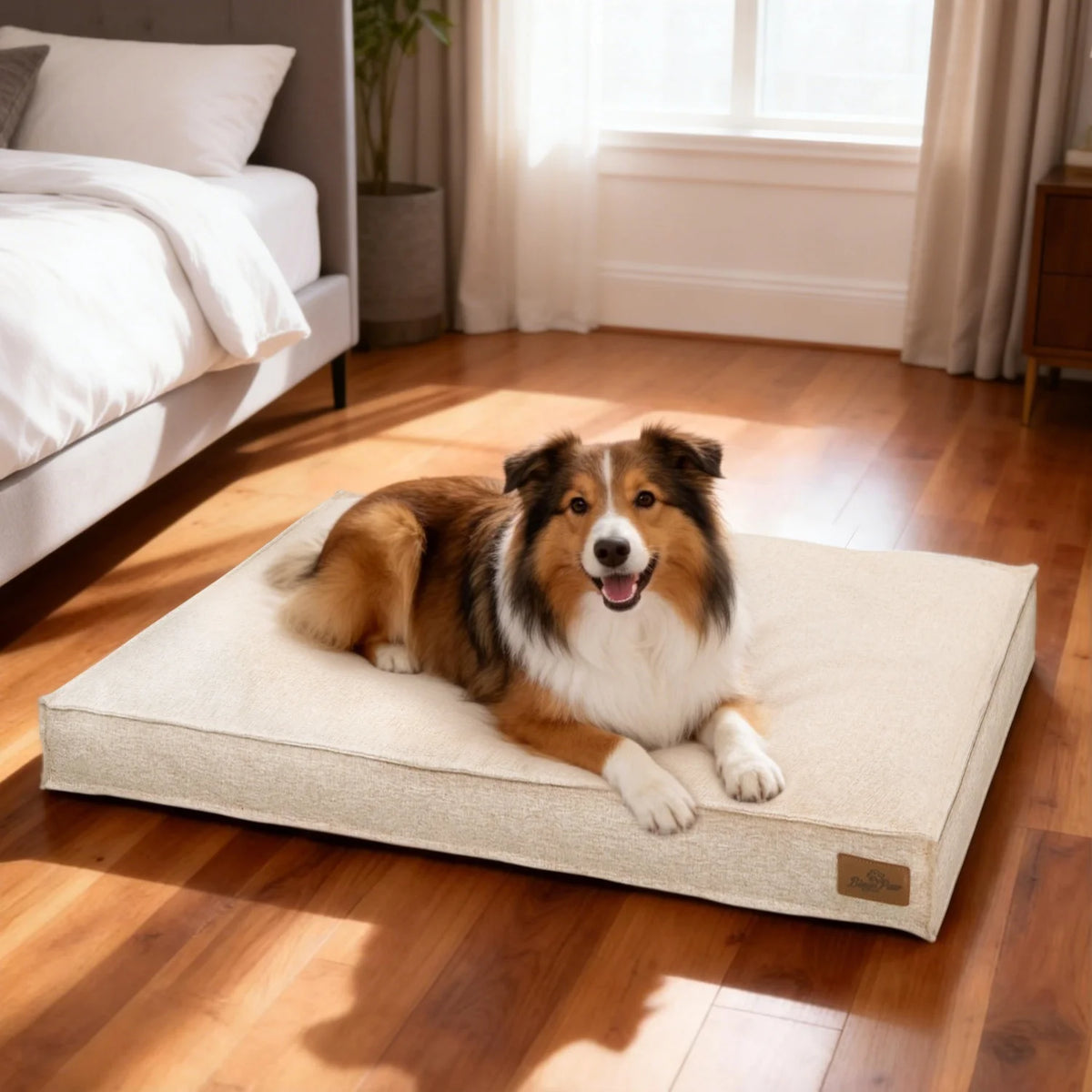 Bingopaw Waterproof Cotton Dog Bed With Foam Base Support