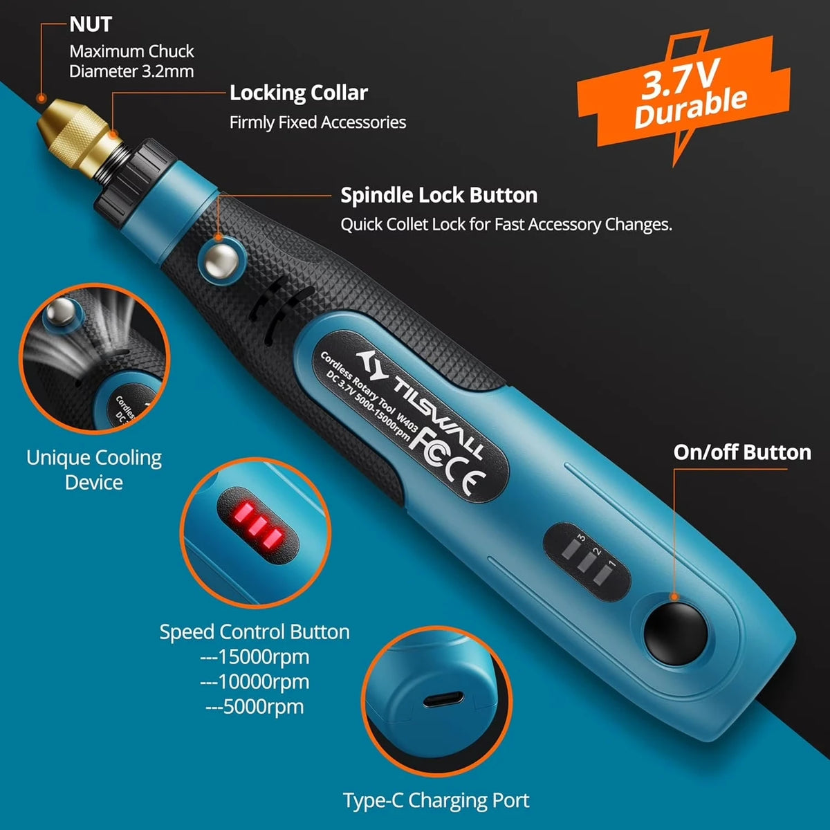 Parrior Mini Cordless Rotary Tool With 82pc Accessory Kit