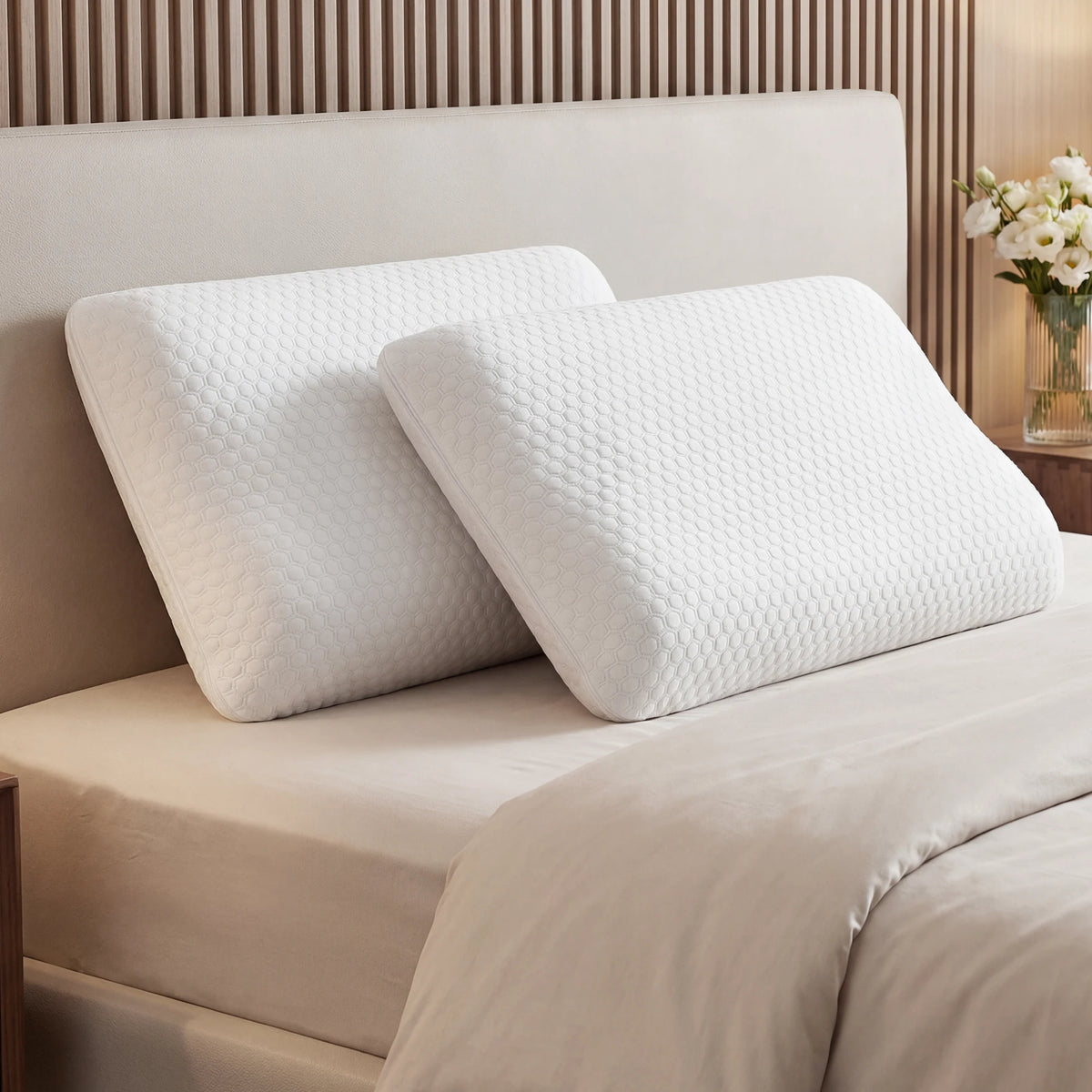 `JHK Memory Foam Pillows With Removable Washable Cooling Cover.`