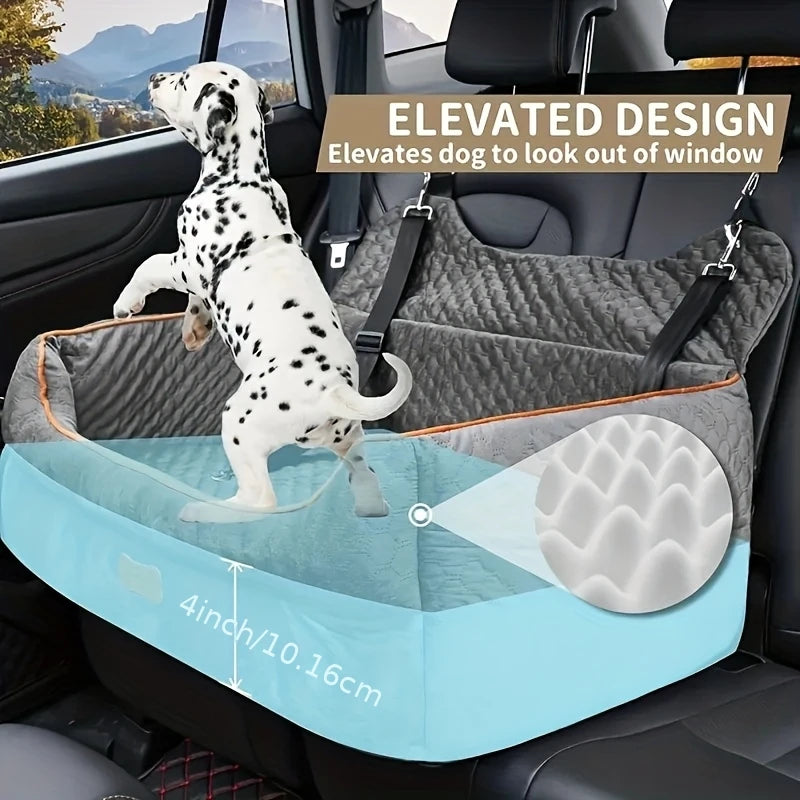 Dog Car Seat Booster Cushion With Memory Foam And Strap