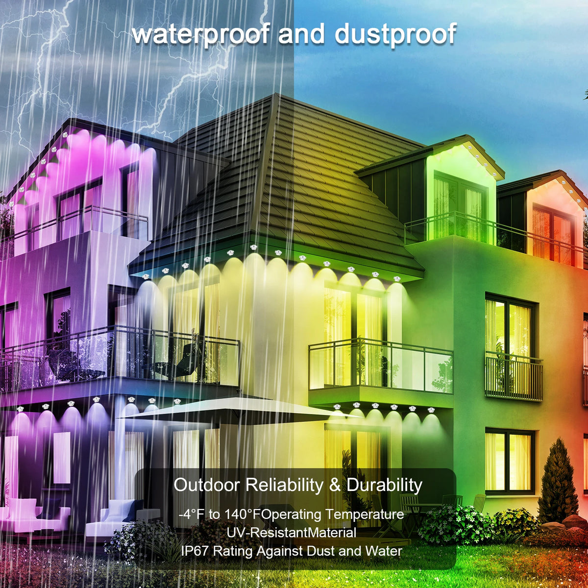 AILBTON Smart RGB Outdoor Eaves IP67 Waterproof Strip Lights