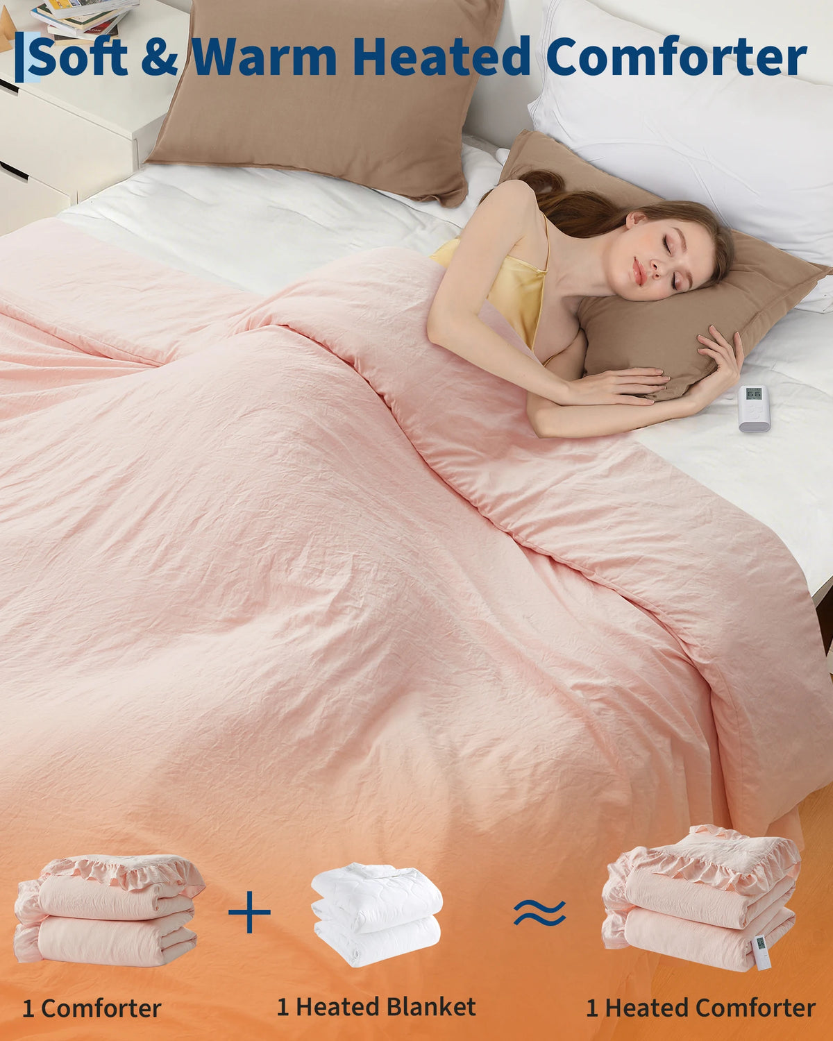 Cotton Heated Comforter With Wireless Lcd Controller And Timer
