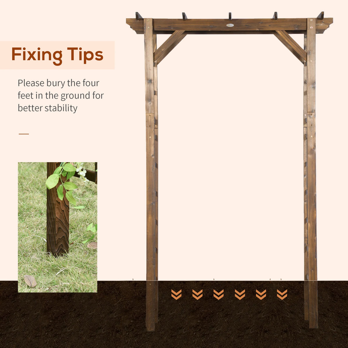 Outsunny Wooden Garden Pergola And Arch For Climbing Plants