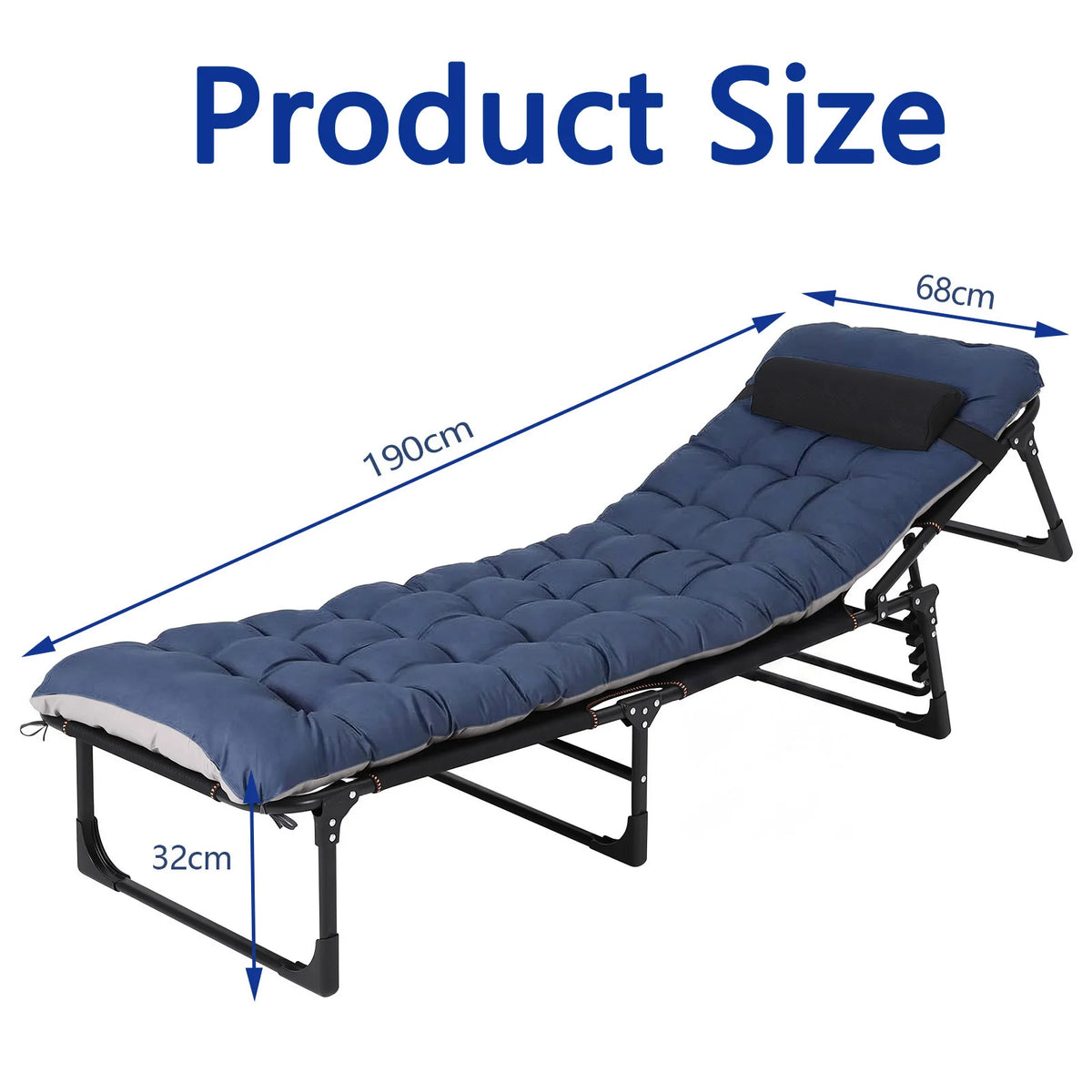 Hosslly Heavy Duty Folding Camping Cot With Mattress Pad