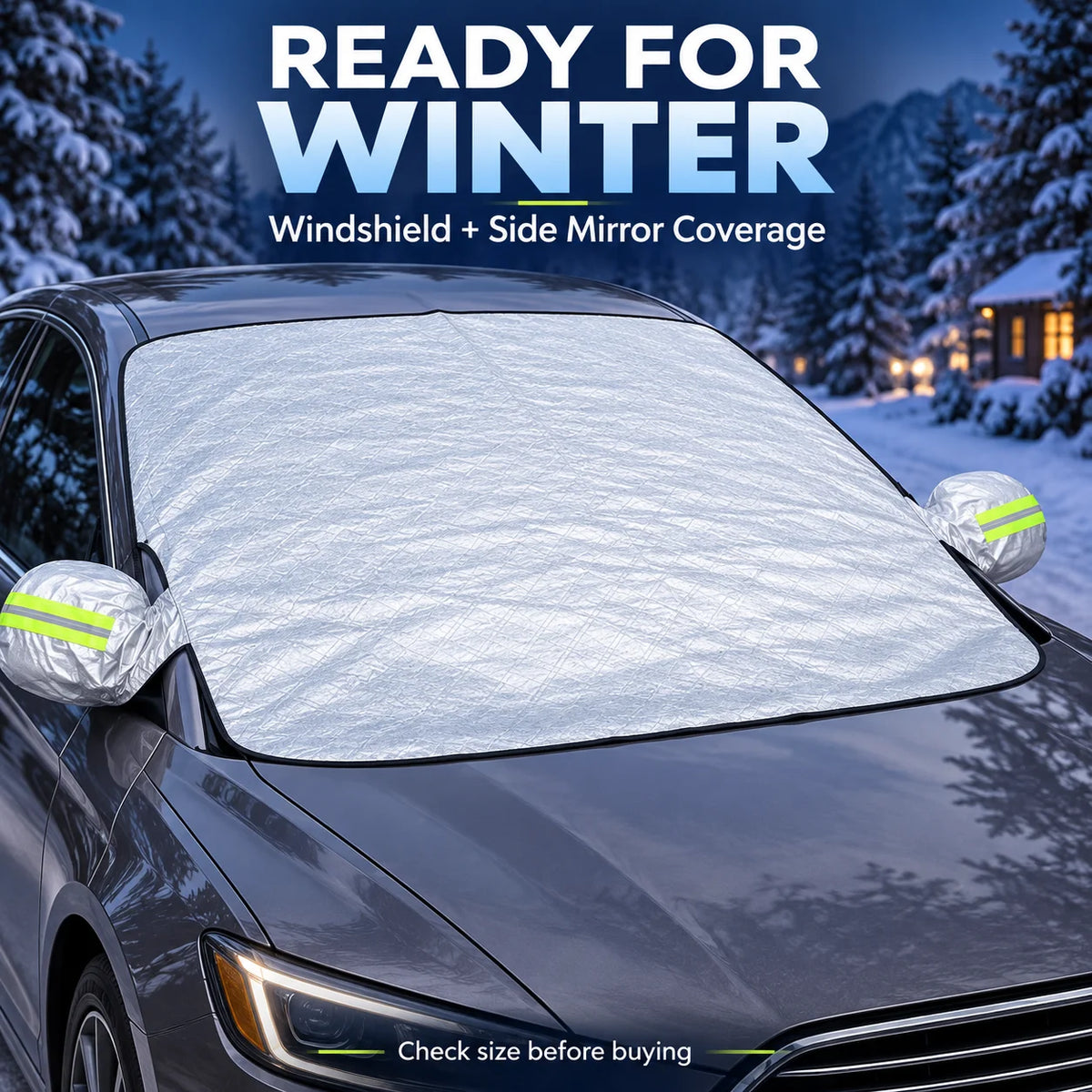 LCARS Car Windshield Snow Cover With Side Mirror Covers